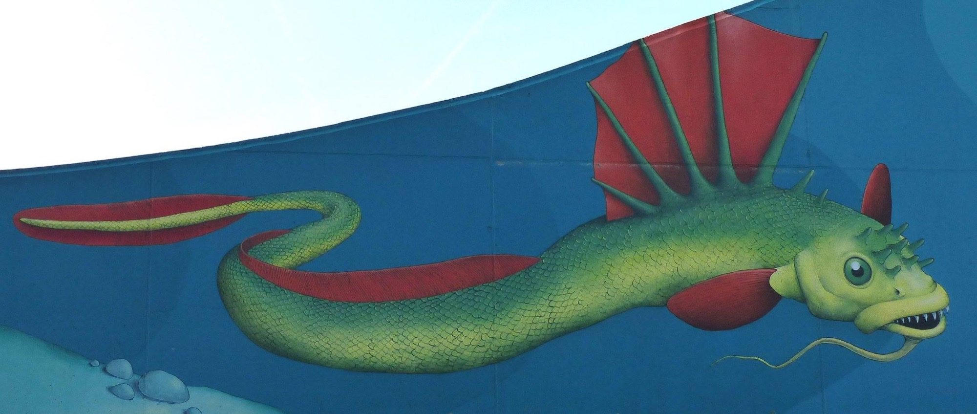 Sea Serpent — Street art by Kislow, Waone in Fleury-les-Aubrais