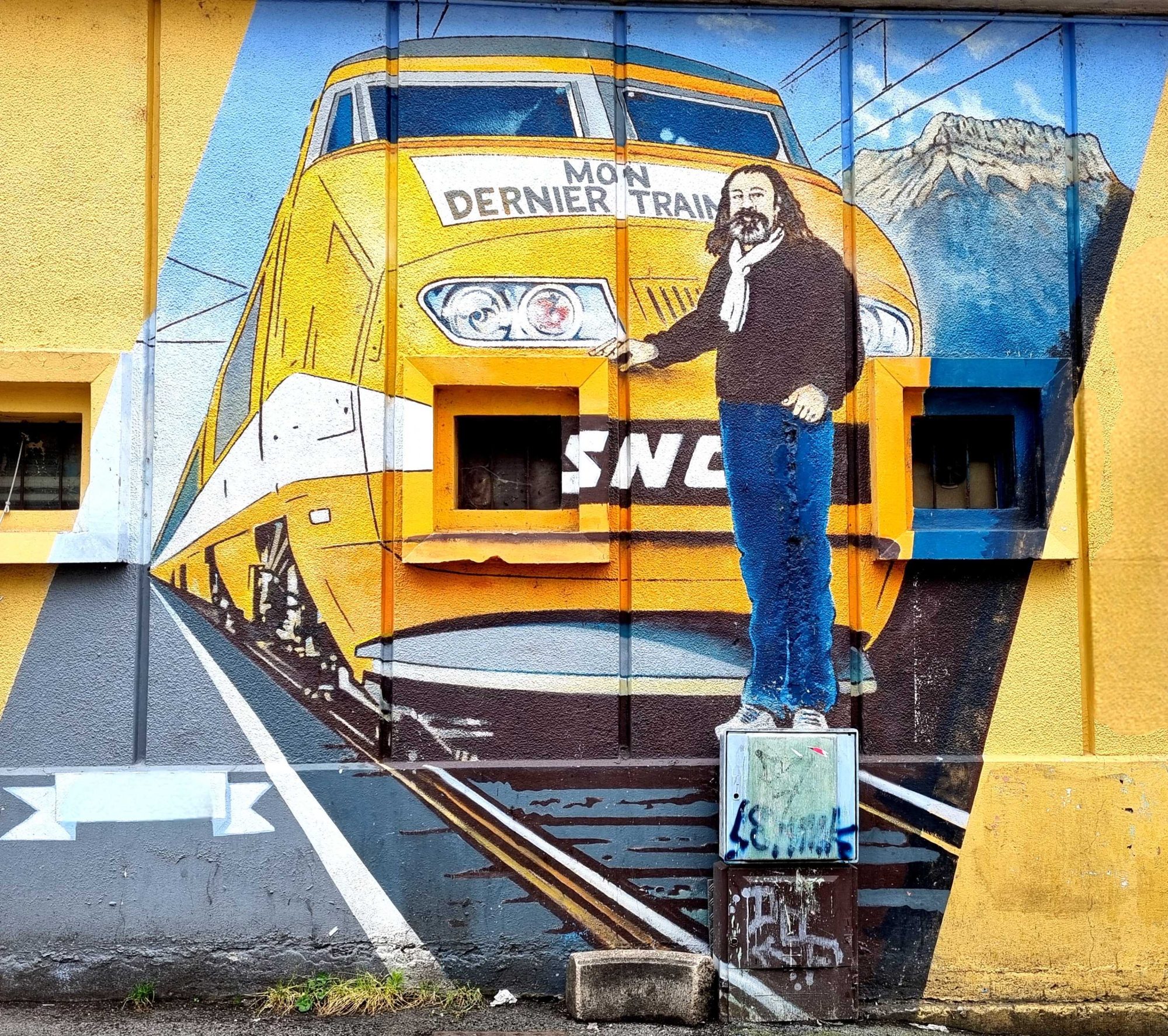 My Last Train - Tribute to a Railway Worker — Street art in Grenoble