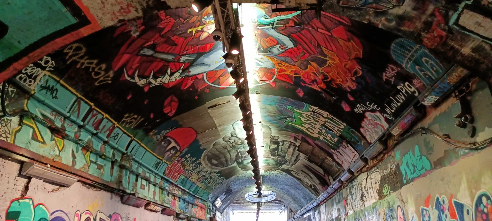 Tunnel Colorful Ceiling — Street art in London