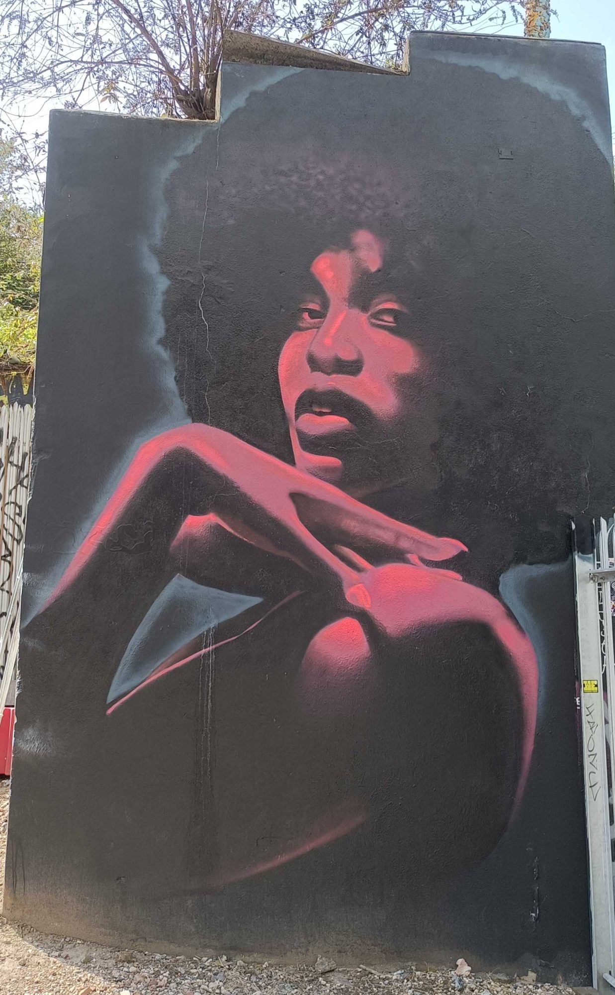 Pink Monochrome Railway Station Portrait — Street art by David Speed in London
