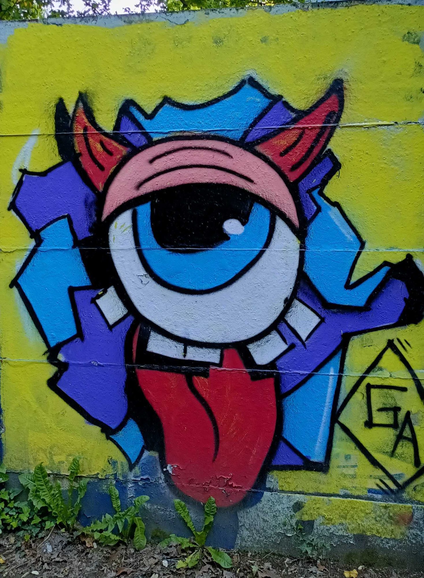 The Horned Eye with a Lolling Tongue — Street art in Nantes
