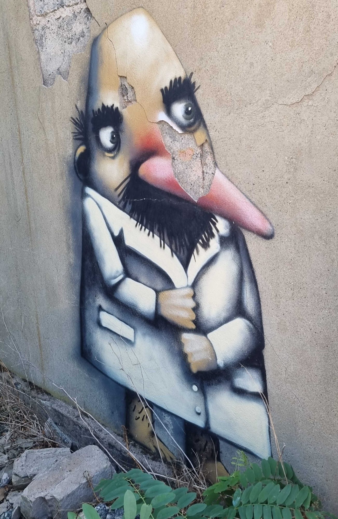 The Man with the Big Pink Nose — Street art by Ador in Strasbourg