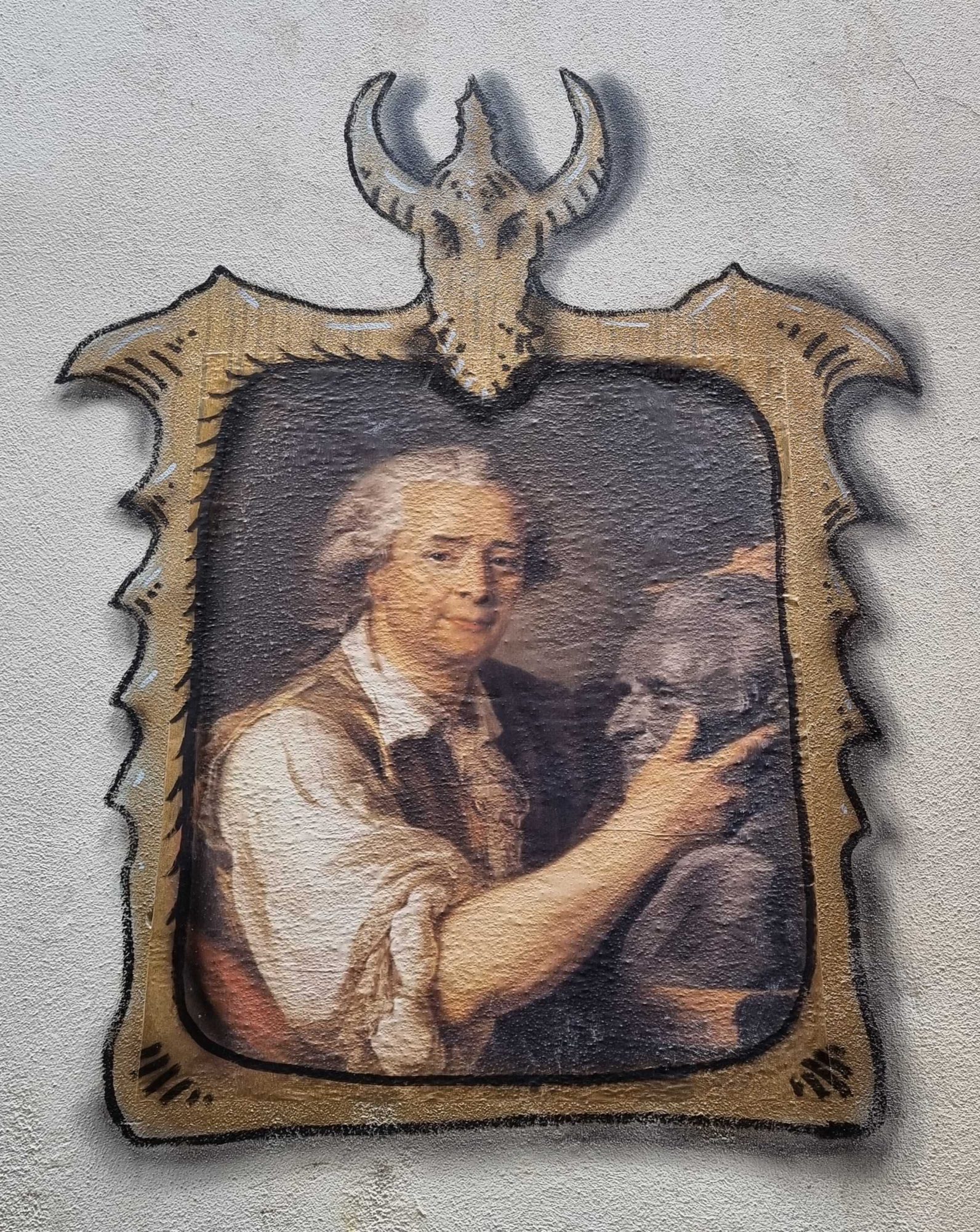 Demons and Aristocratic Portraits — Street art by Codex Urbanus in Clermont-Ferrand