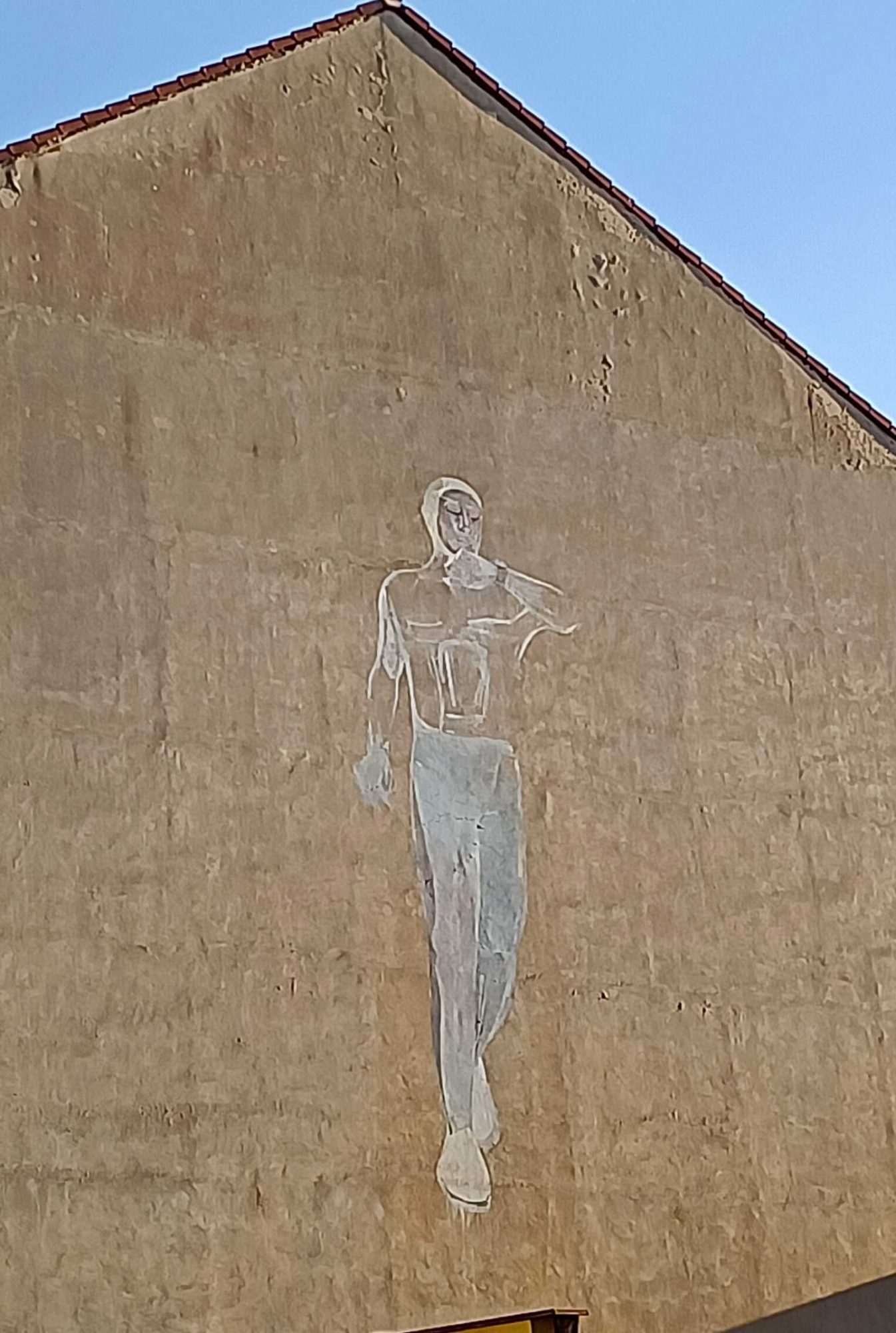 Silhouette Blanche Minimale — Street art à Prague