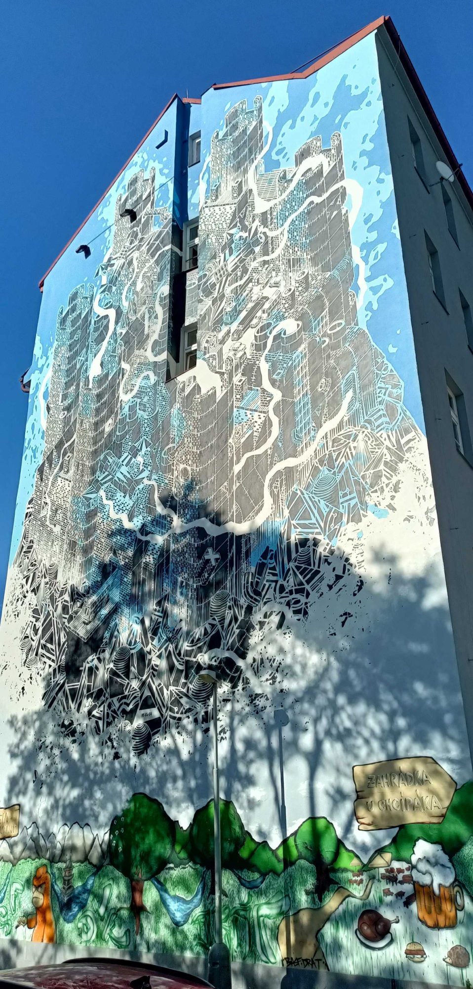 City, Forest and Nature — Street art by M-CITY in Prague