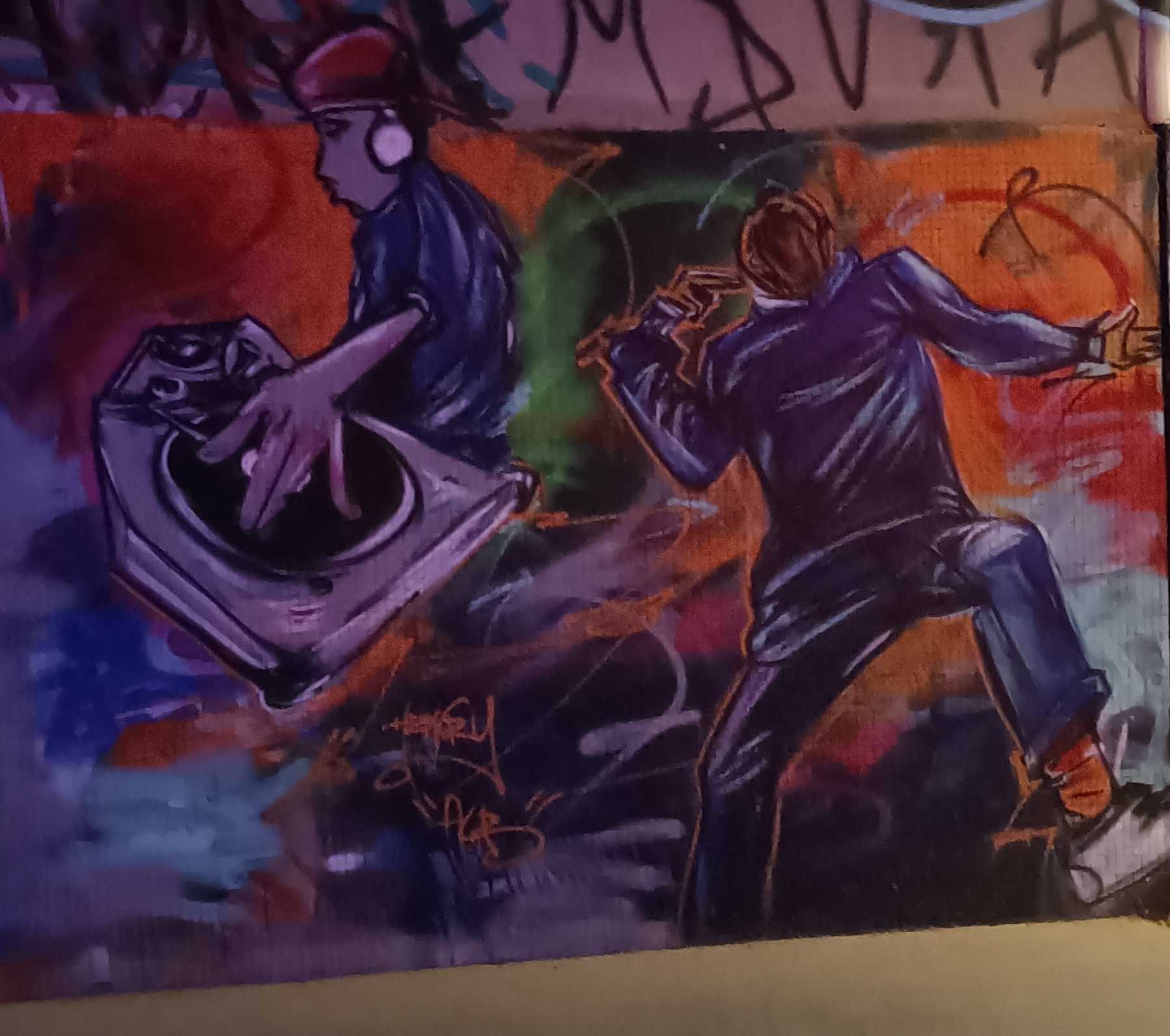 DJ et danseur hip-hop — Street art à Paris