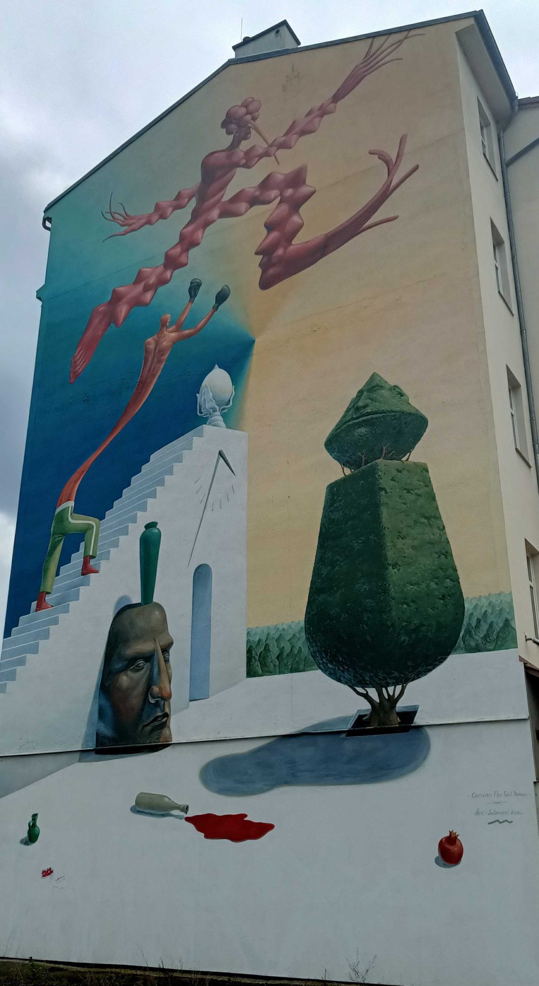 Surrealist Full-Facade Mural in Prague — Street art by AEC Interesni Kazki in Prague