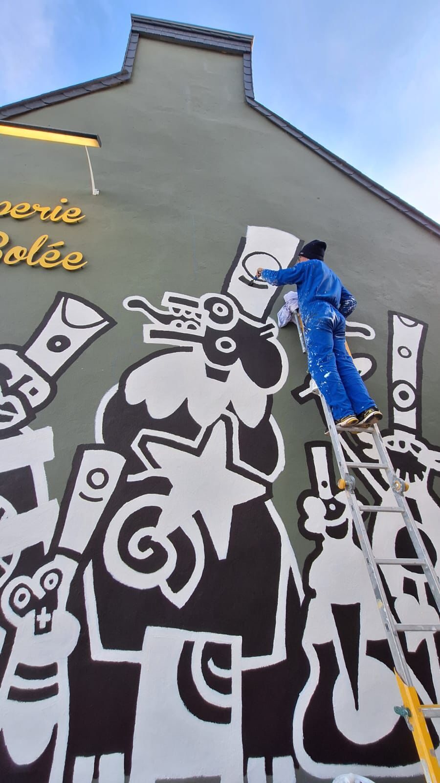 Krampouez, la fresque de la crêperie — Street art de Frob à Crozon