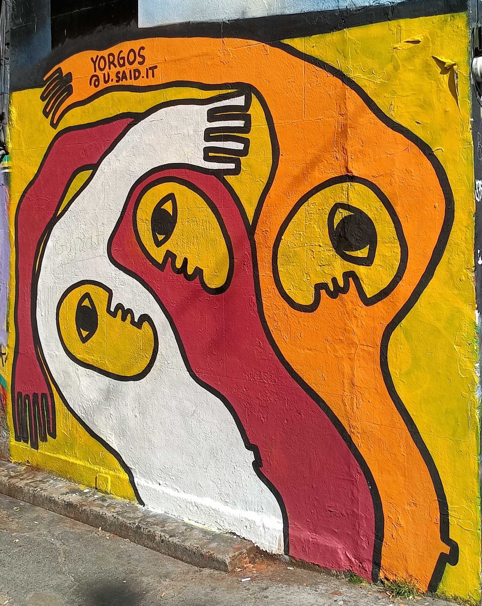 Three Yorgos Faces — Street art in London