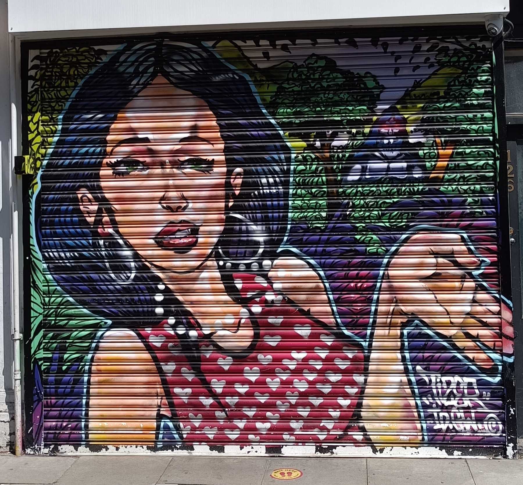 Striped Portrait — Street art in London