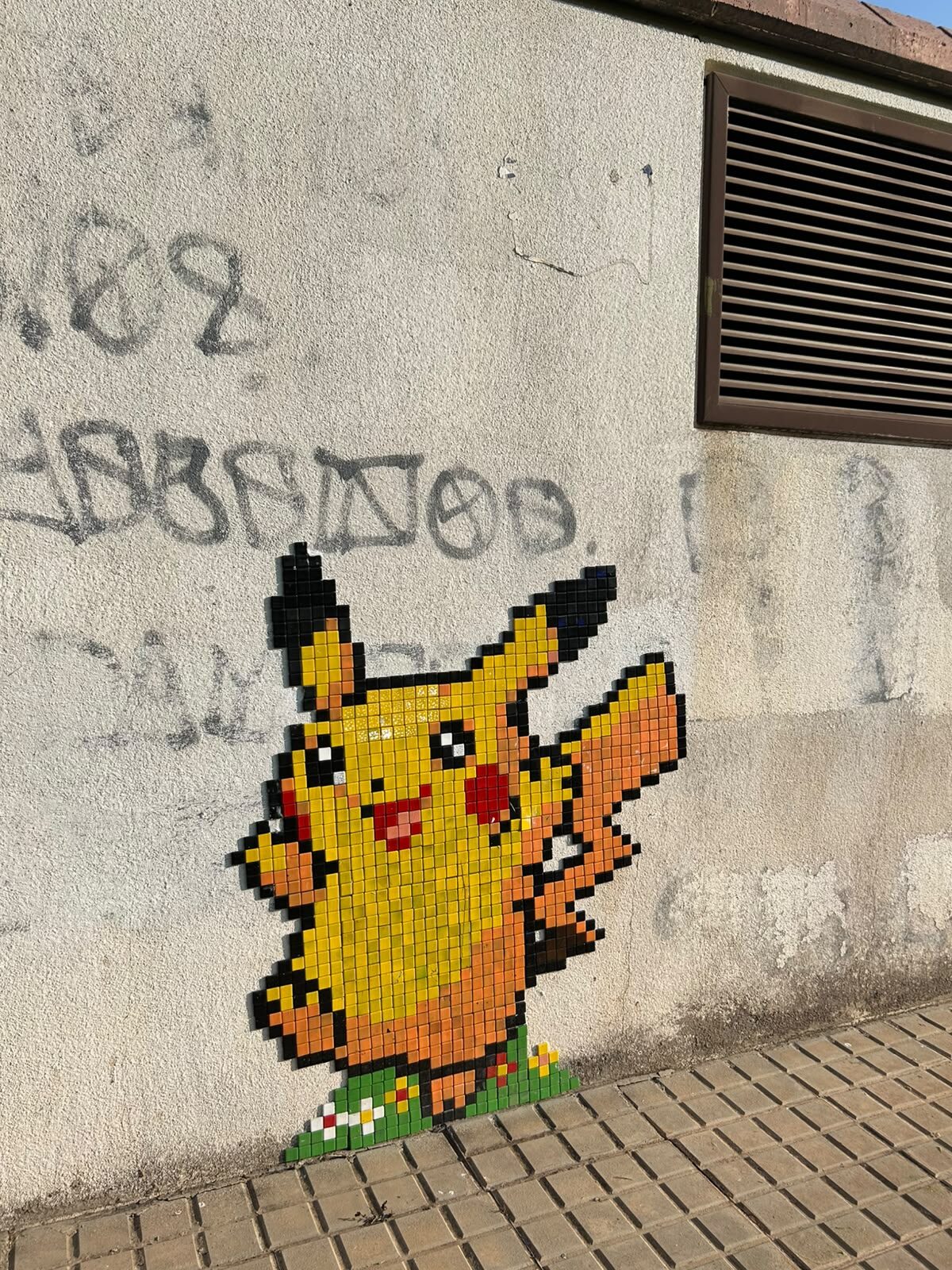 Pikachu Mosaic — Street art by Astro Boy in Beniarbeig