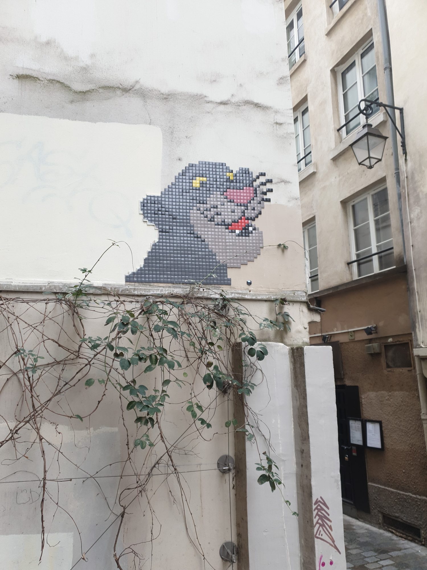 The Grey Panther Mosaic — Street art by Zigom in Paris