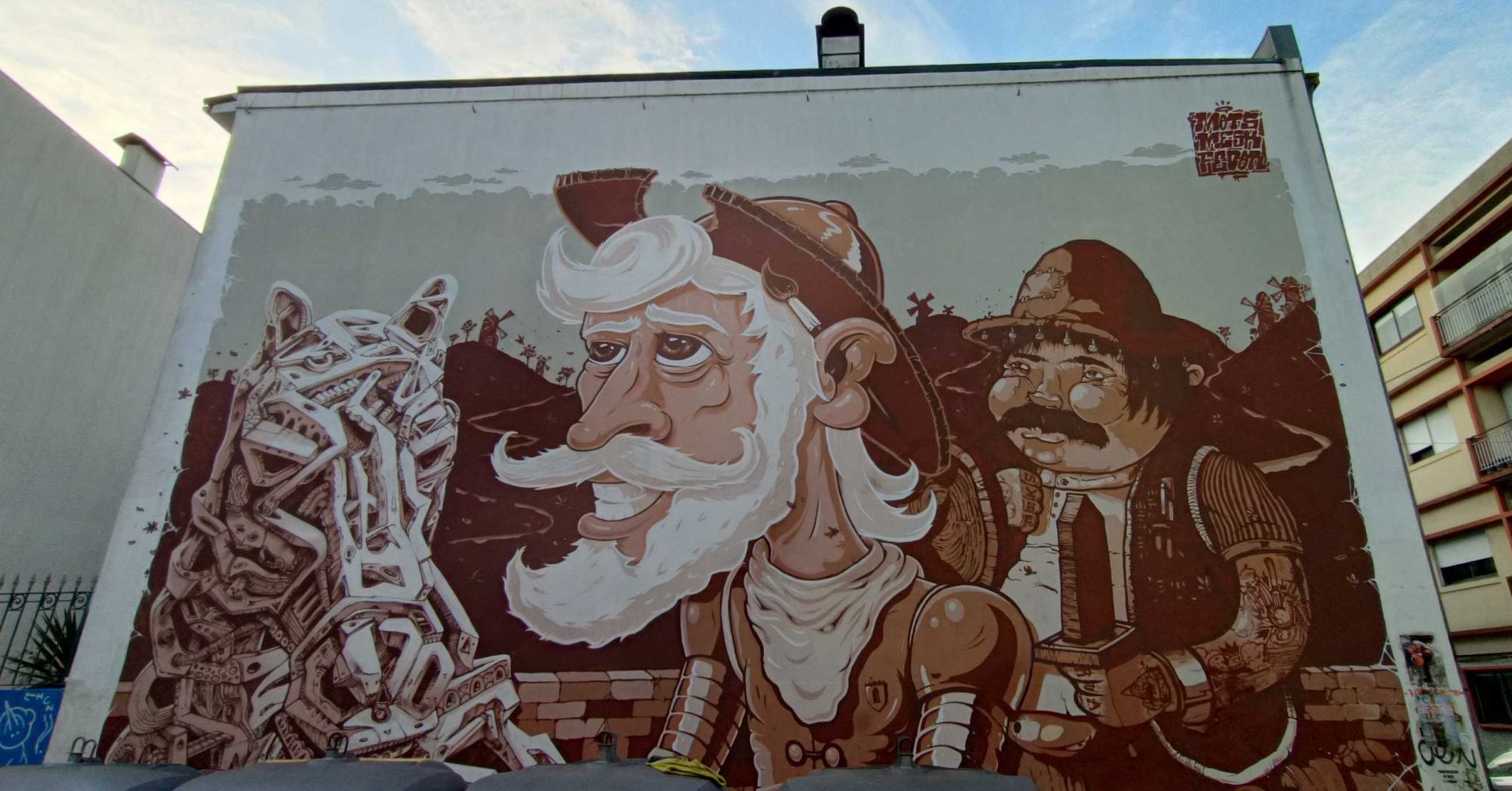 Don Quixote & Sancho Panza — Street art by MOTS, FEDOR, MESK in Porto