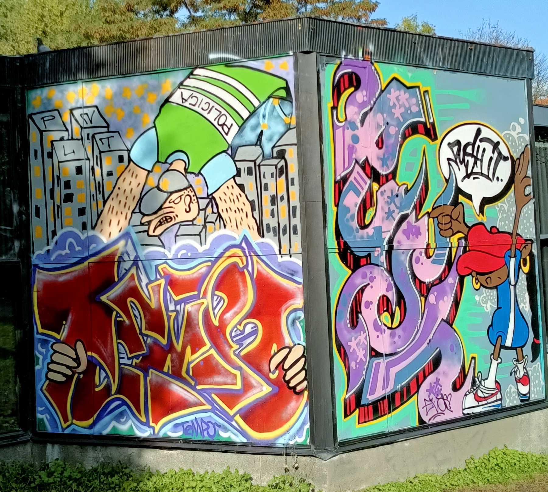 Composition de pièce colorée — Street art à Vilnius