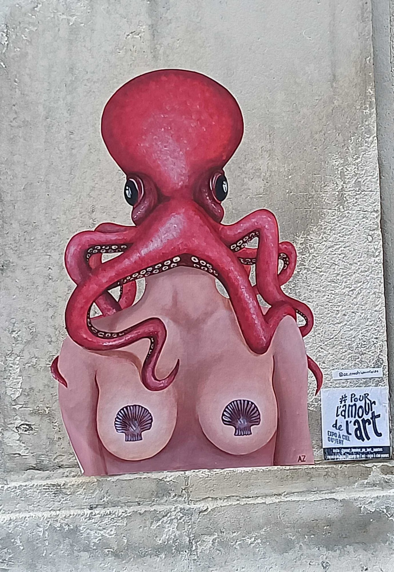 The Woman with an Octopus Head — Street art in Nantes