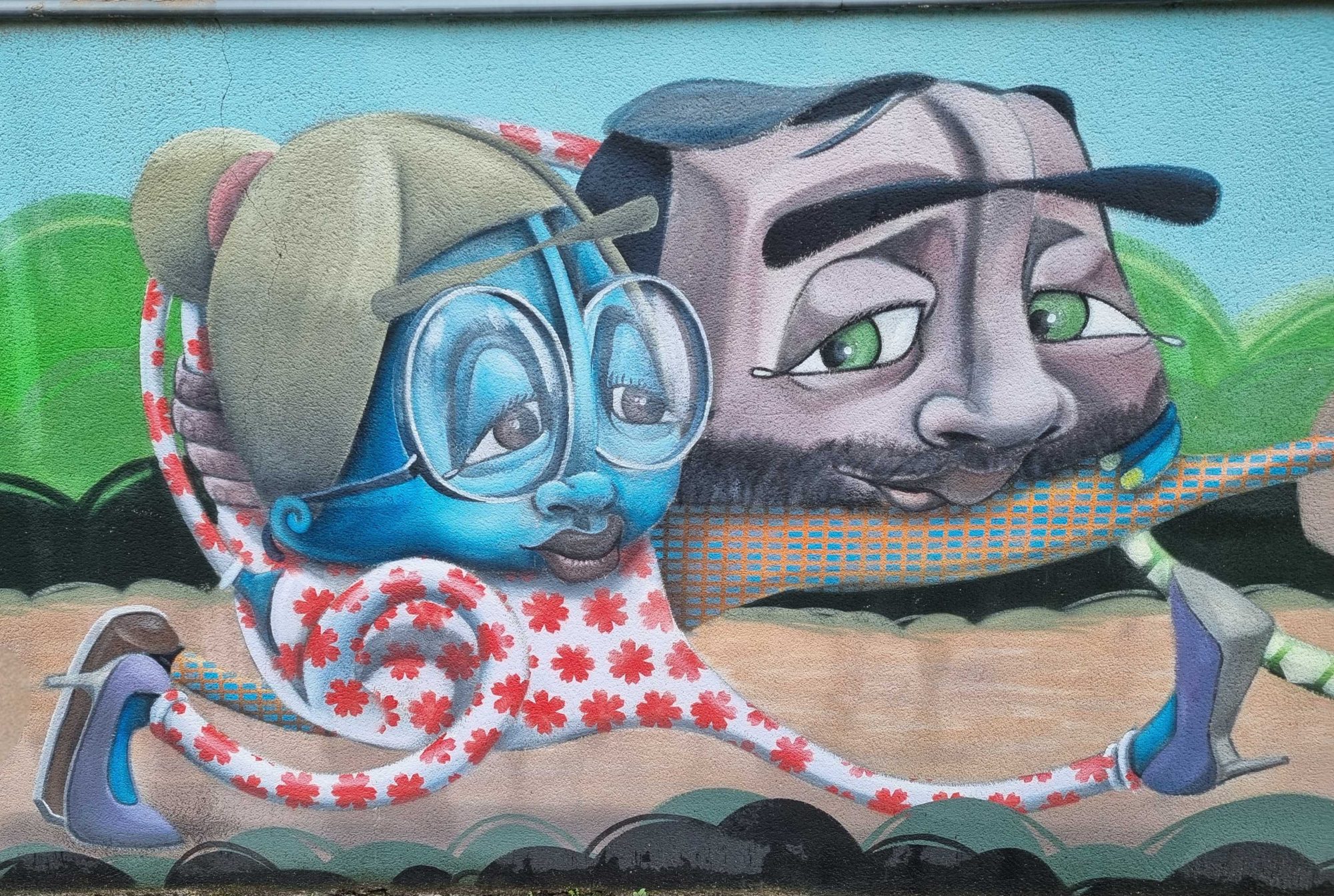 Deux Têtes Expressives — Street art à Le Pont-de-Claix