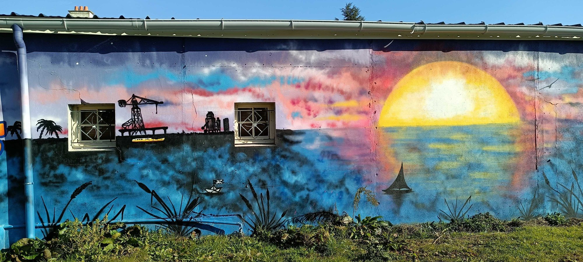 Coucher de soleil mural à Rezé — Street art à Rezé