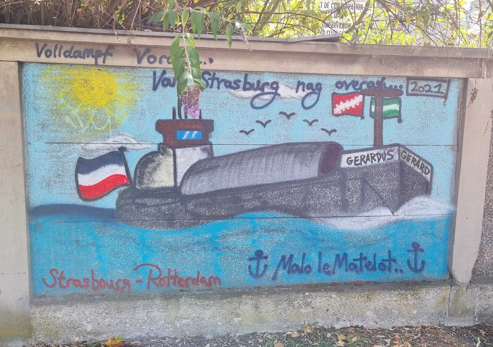 La barge 'Gerardus' de Strasbourg à Rotterdam — Street art à Strasbourg
