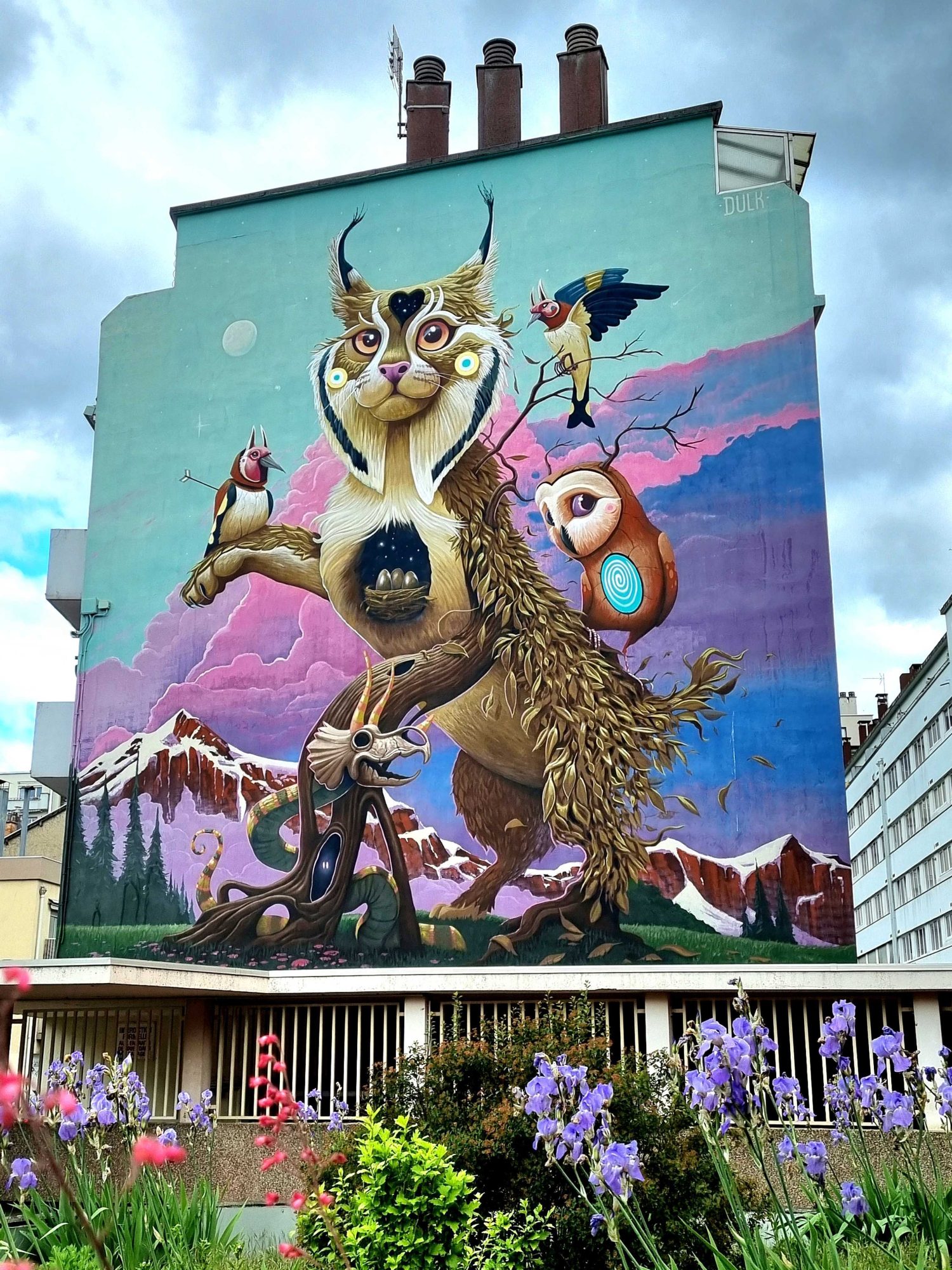 Hibou fantastique — Street art de Dulk à Grenoble