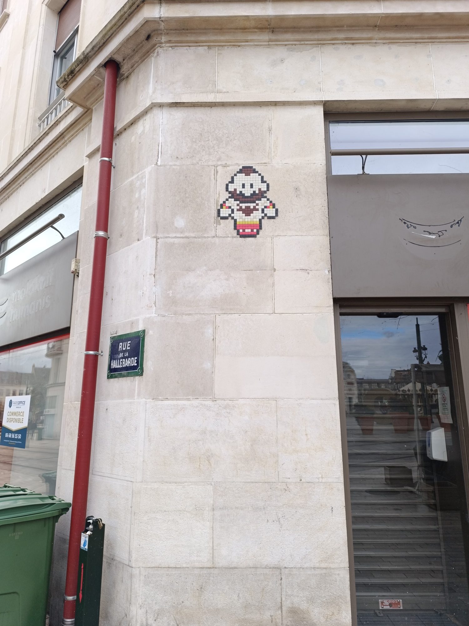 Rue de la Hallebarde - Personnage pixel — Street art à Orléans