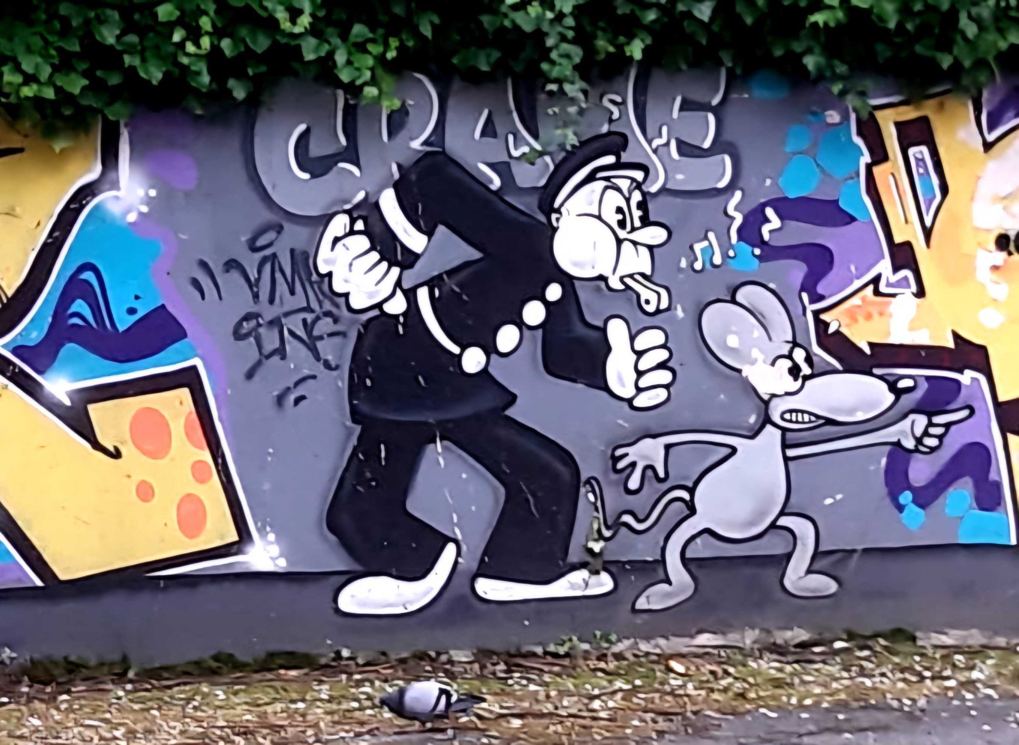 Cartoons vintage dansant — Street art à Grenoble