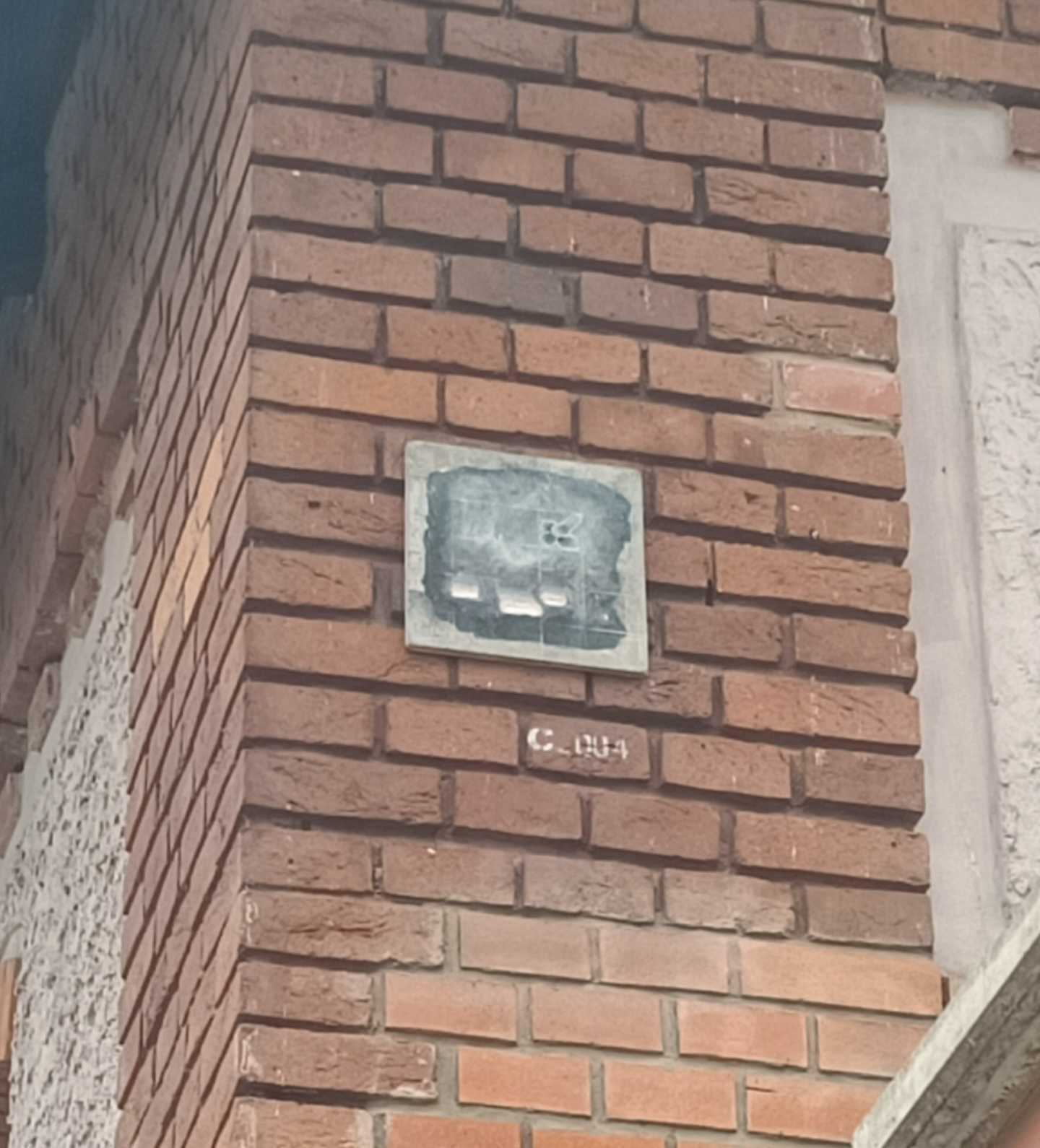 Space Invader on Brick — Street art in Prague