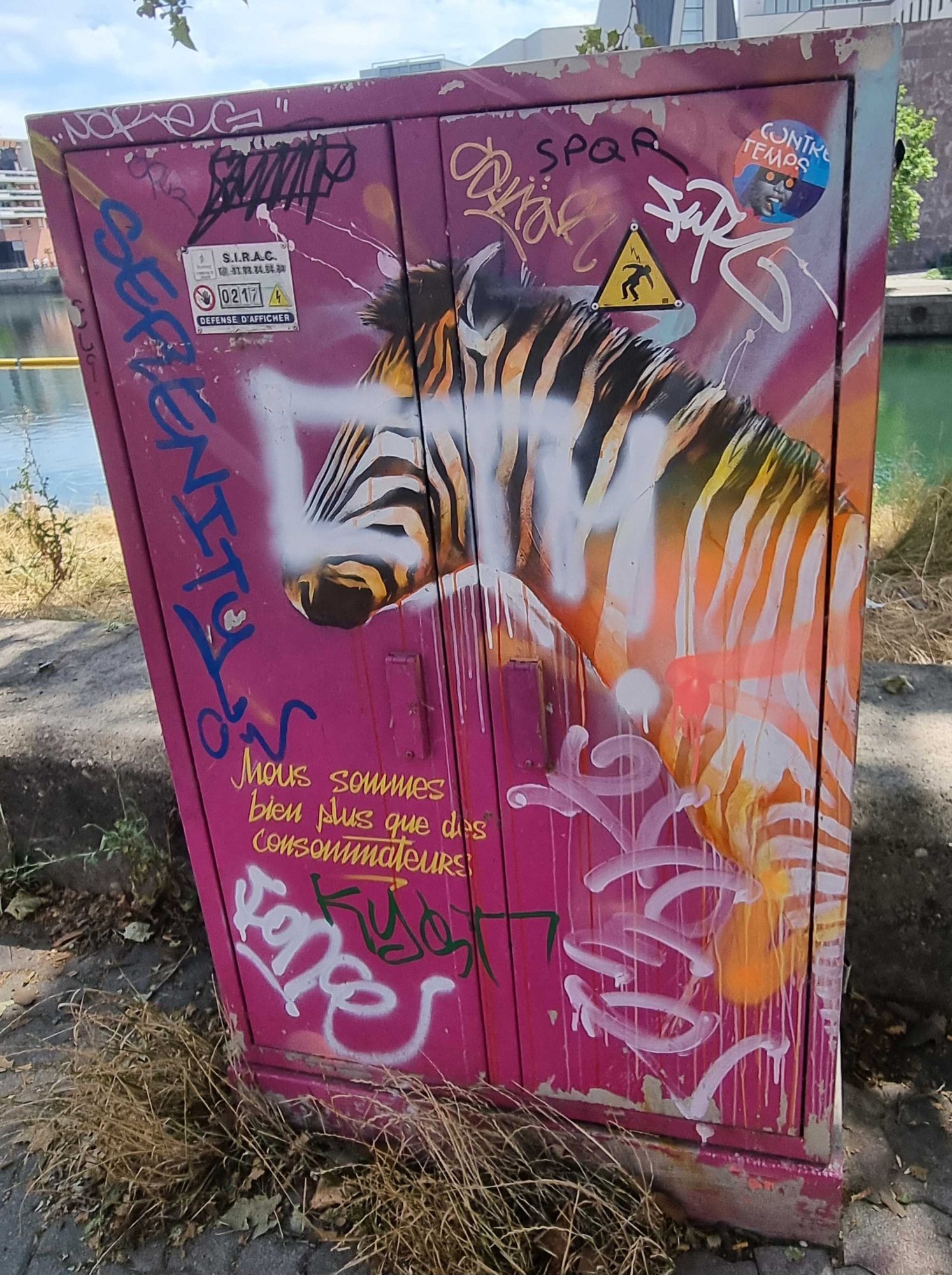 Boîte animal orange dégradé — Street art de Dan23 à Strasbourg