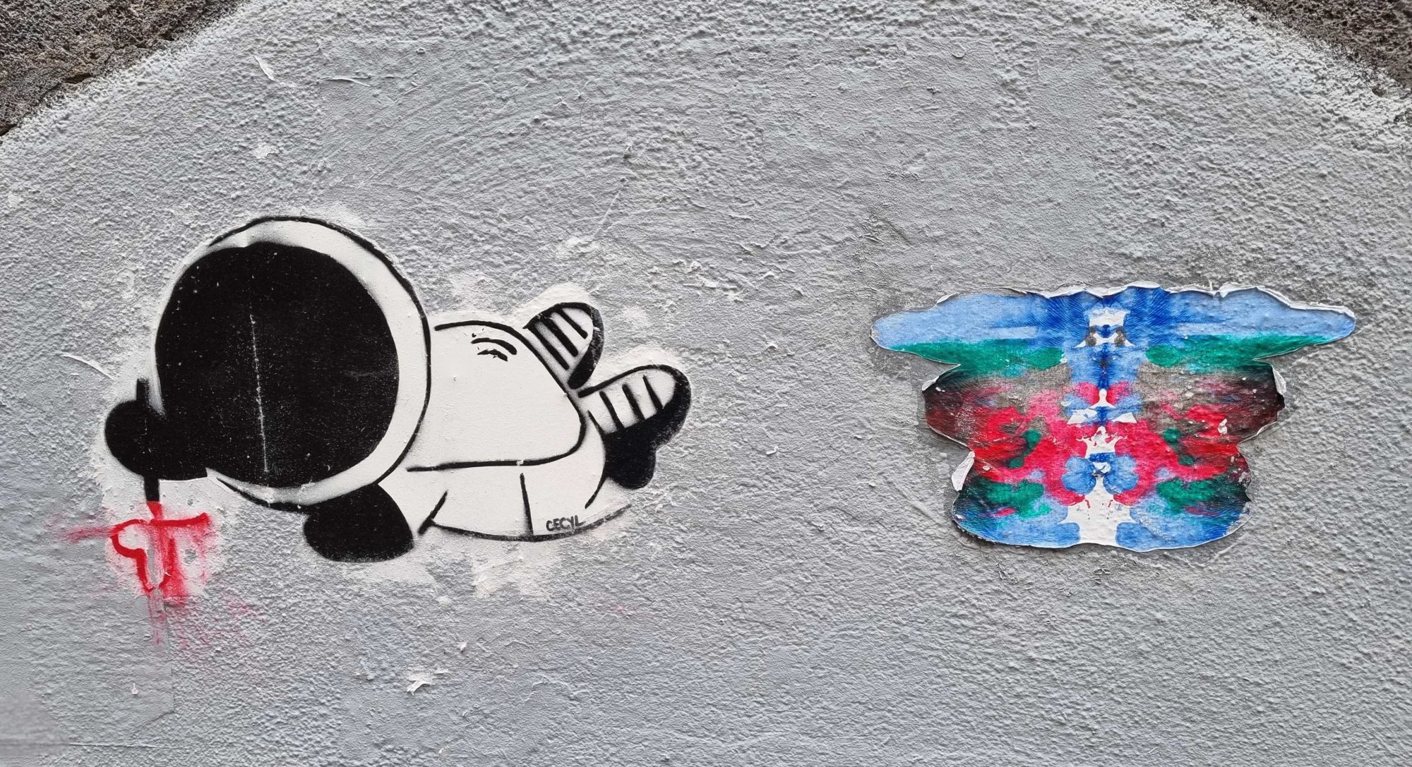 Moon and Butterfly Flower — Street art in Clermont-Ferrand