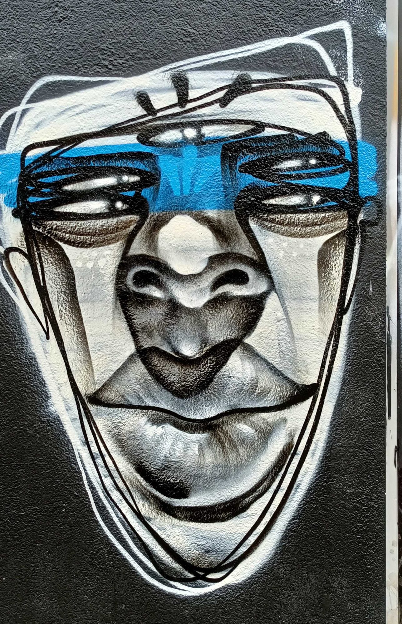 Mask with a Blue Band — Street art in London