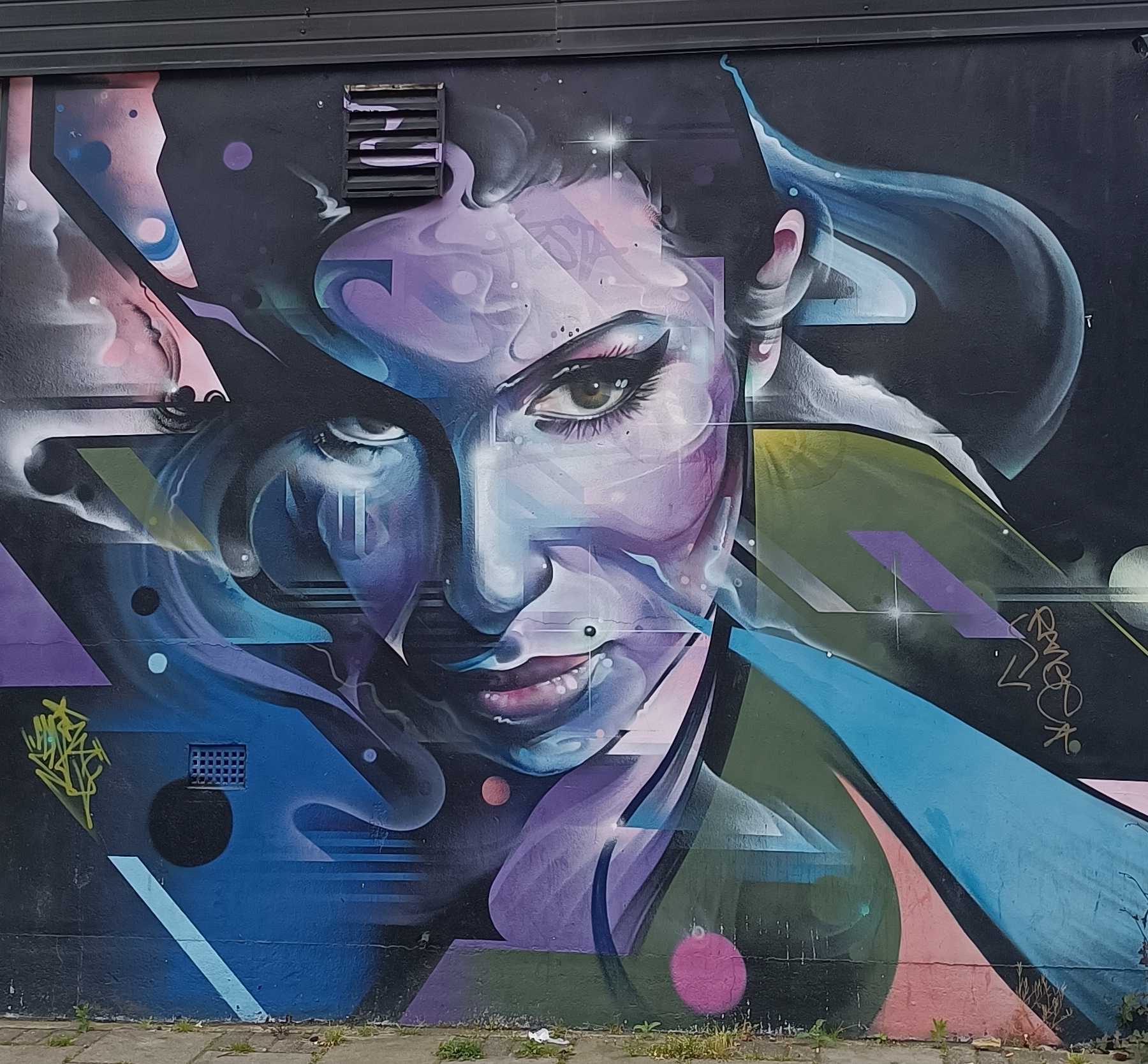 Lilac Face, by Mr CENZ — Street art by Mr CENZ in London