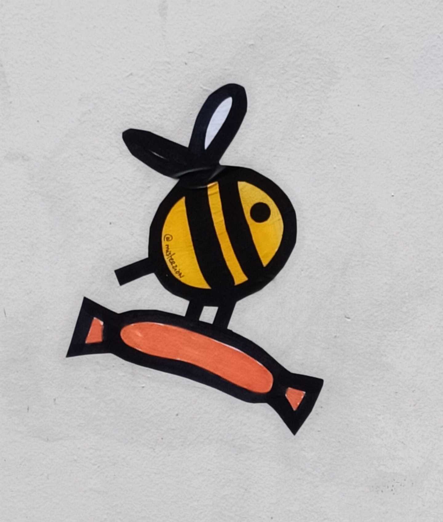 Bee with Sausage by Mister Zion — Street art by Mister Zion in Nantes