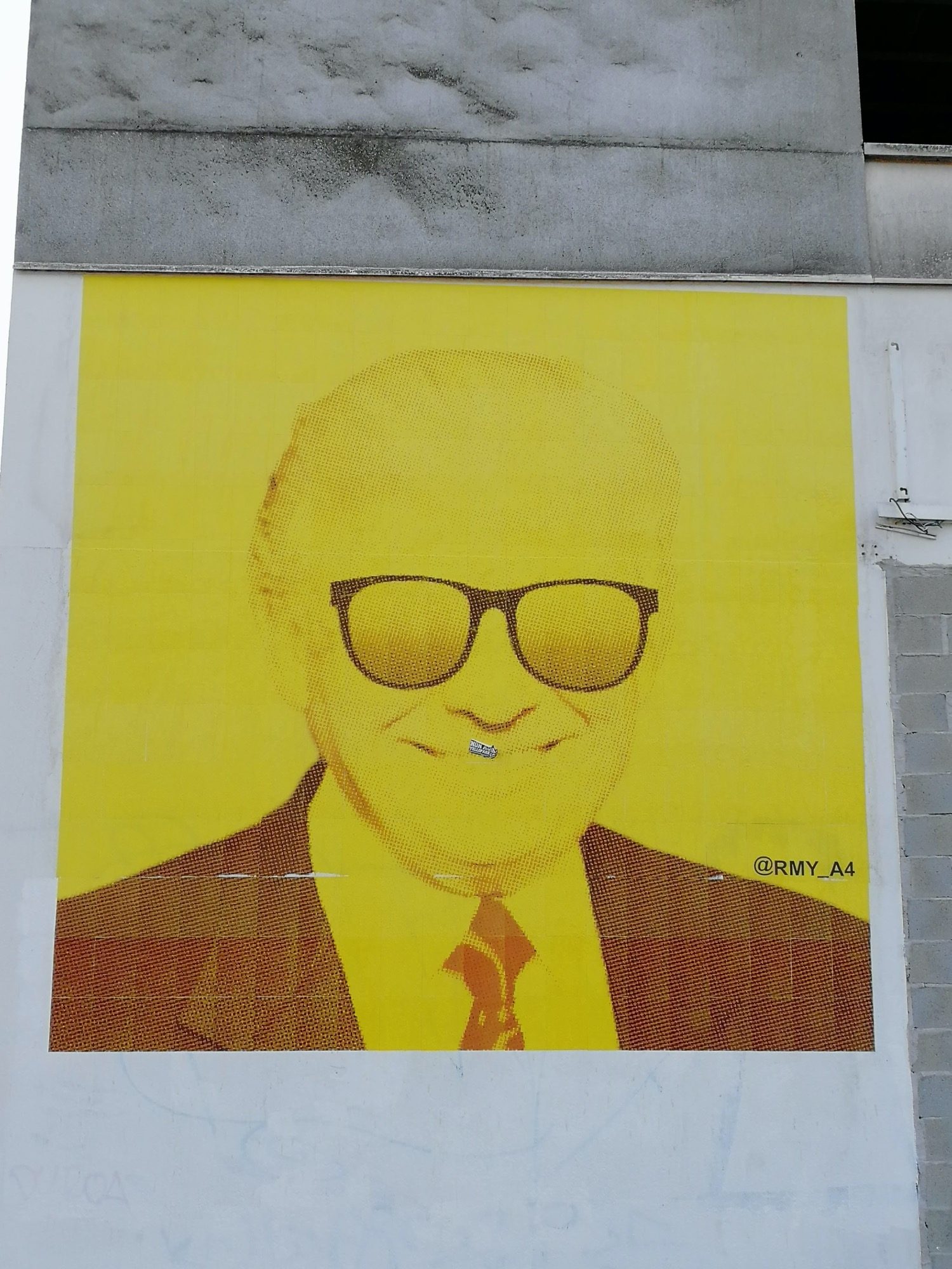 Yellow Pop Portrait by RMY — Street art in Nantes