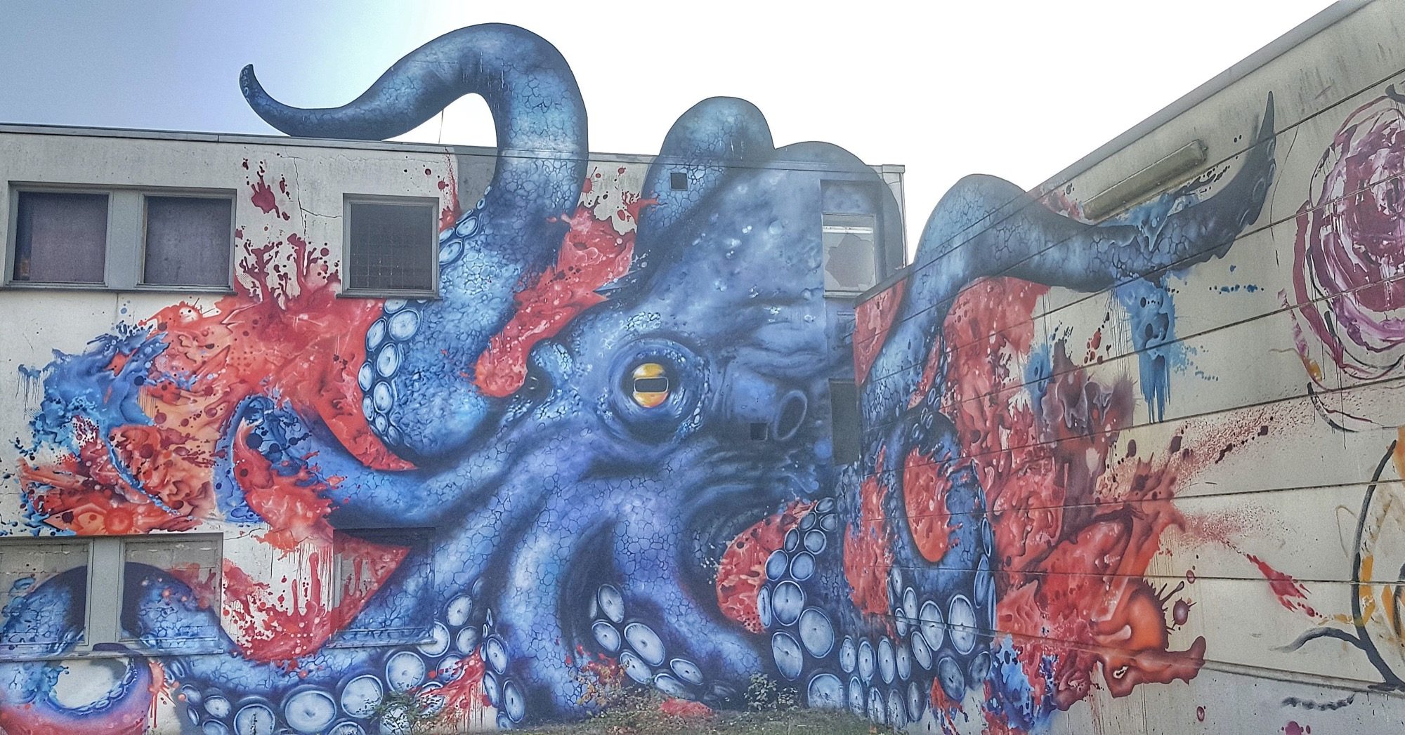 Giant Blue Octopus — Street art in Esch/Alzette