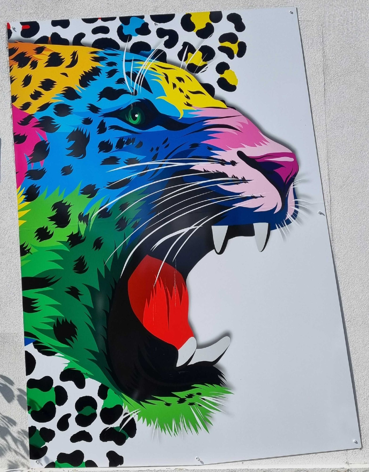 Pop Art Multicolored Leopard — Street art in Clermont-Ferrand