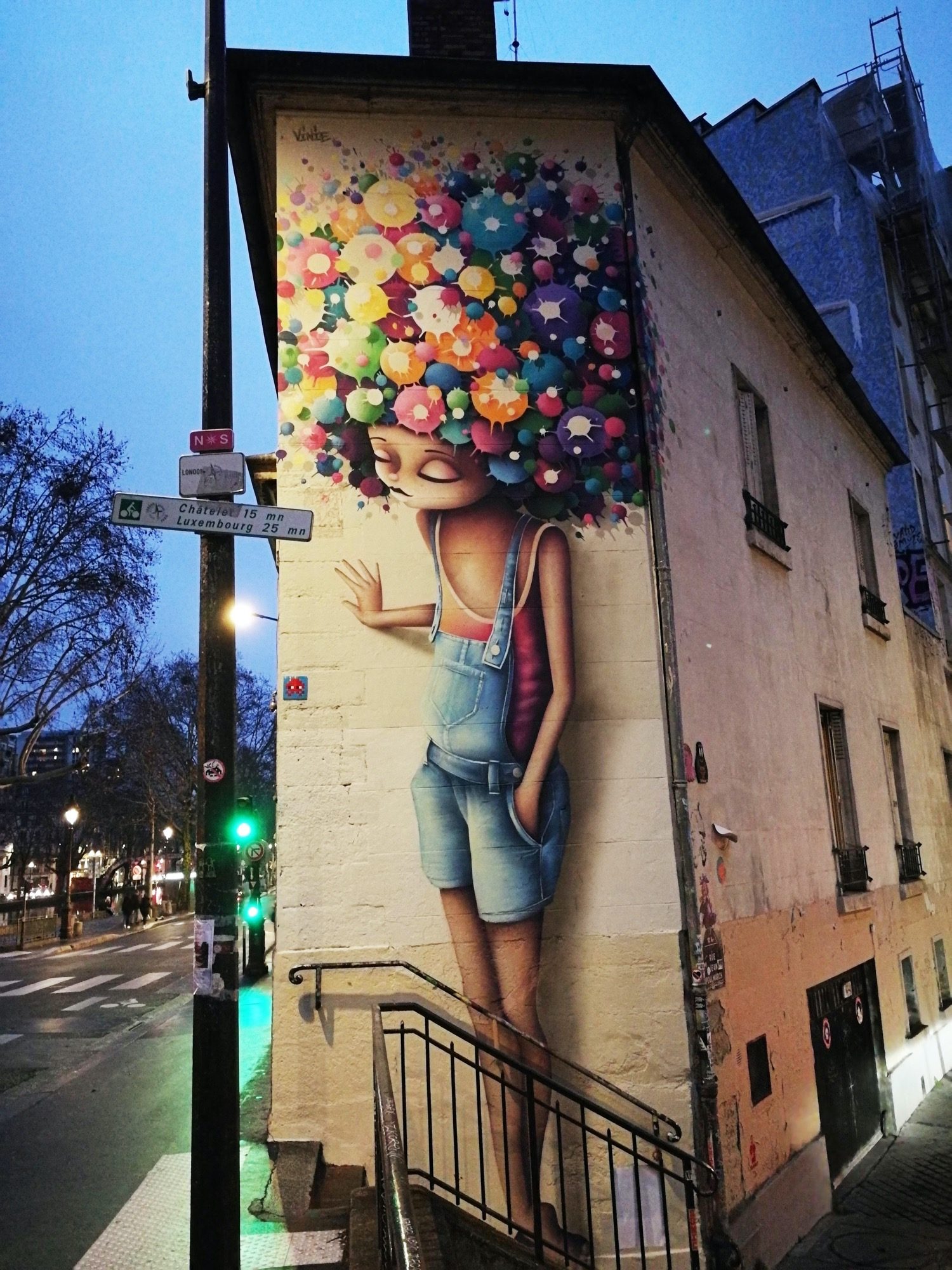 Vinie Flower Girl — Street art by Vinie in Paris