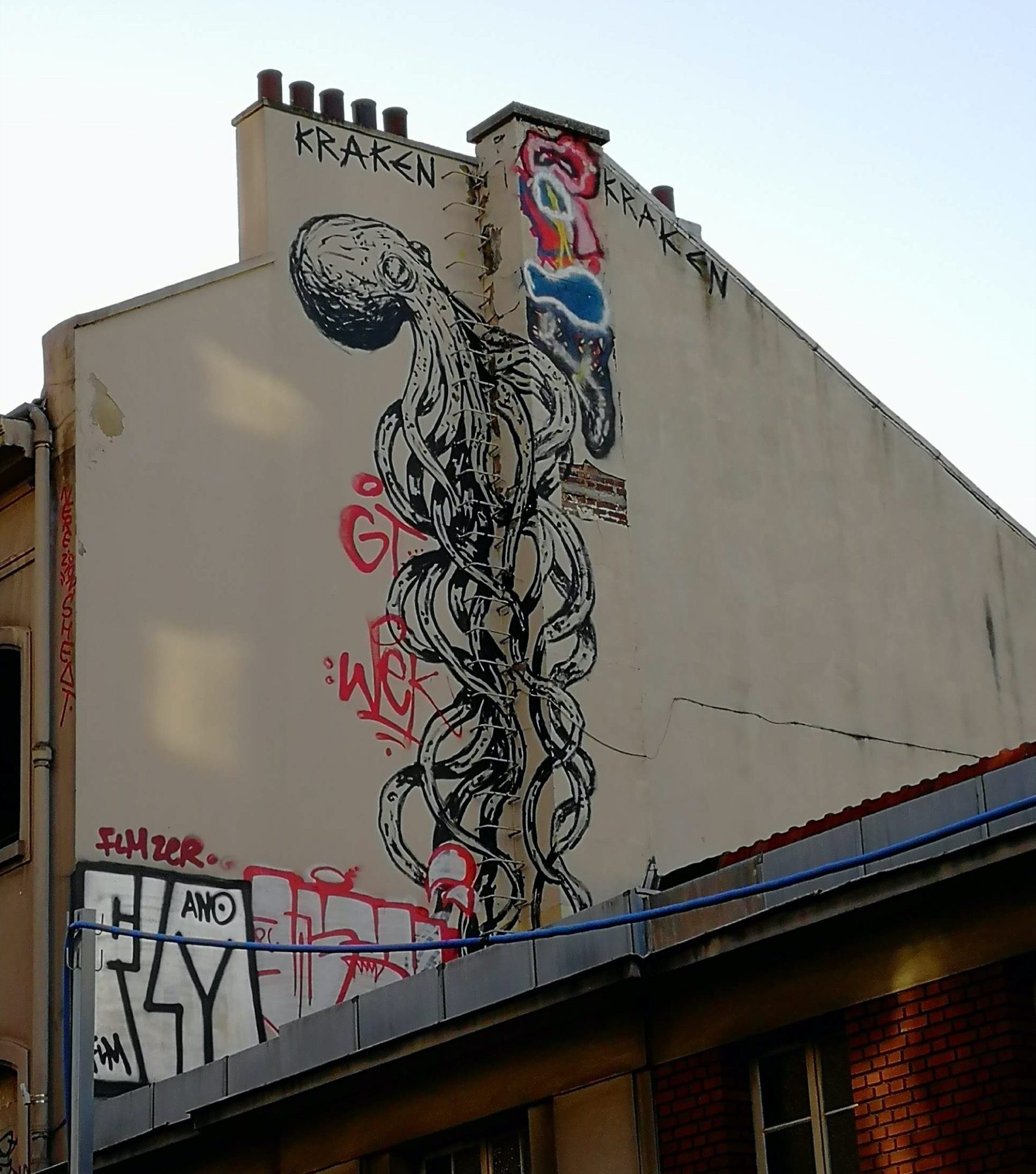 Giant Kraken of the Locks — Street art in Paris
