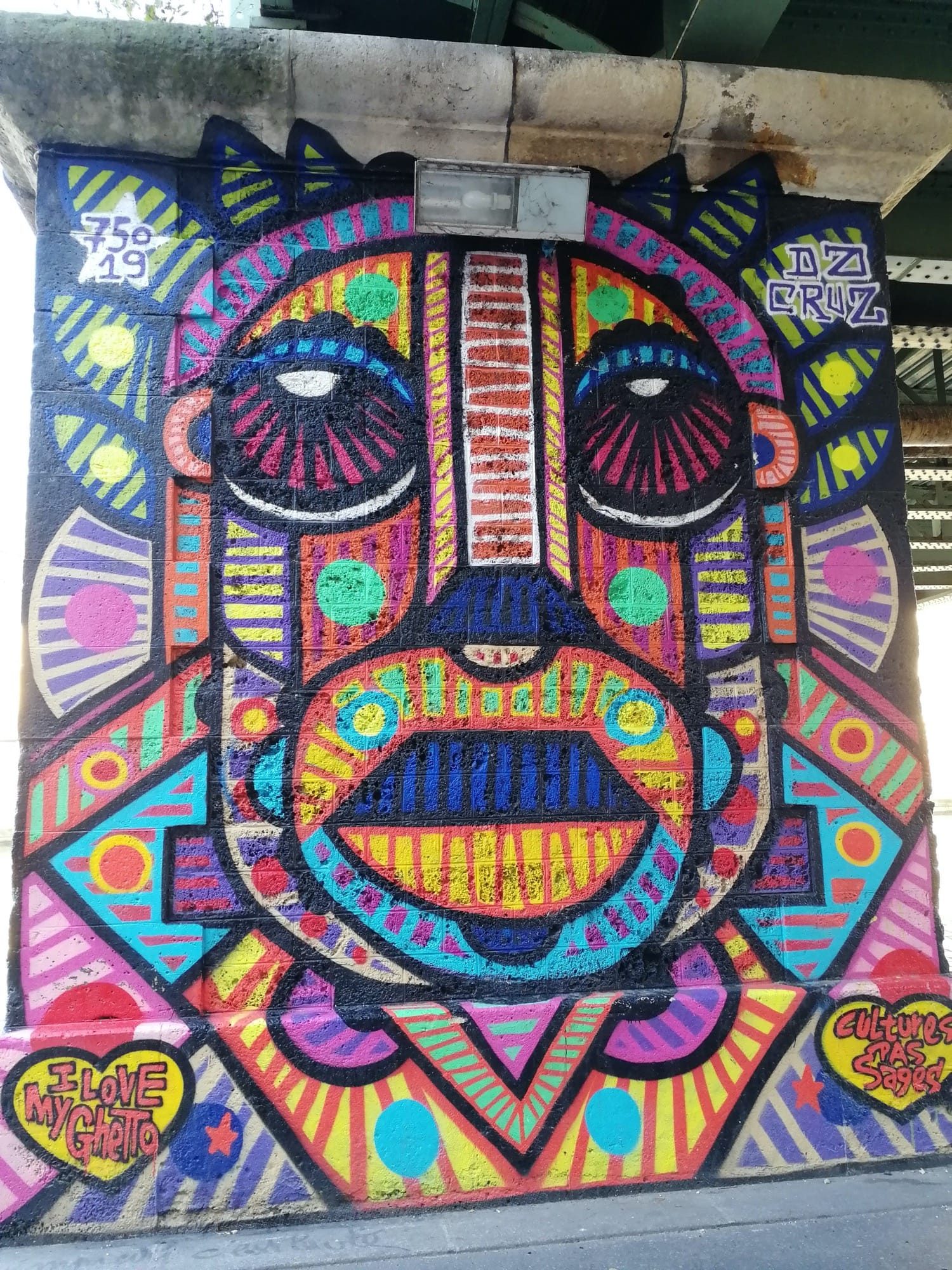 Visage solaire de Da Cruz — Street art de Da Cruz à Paris