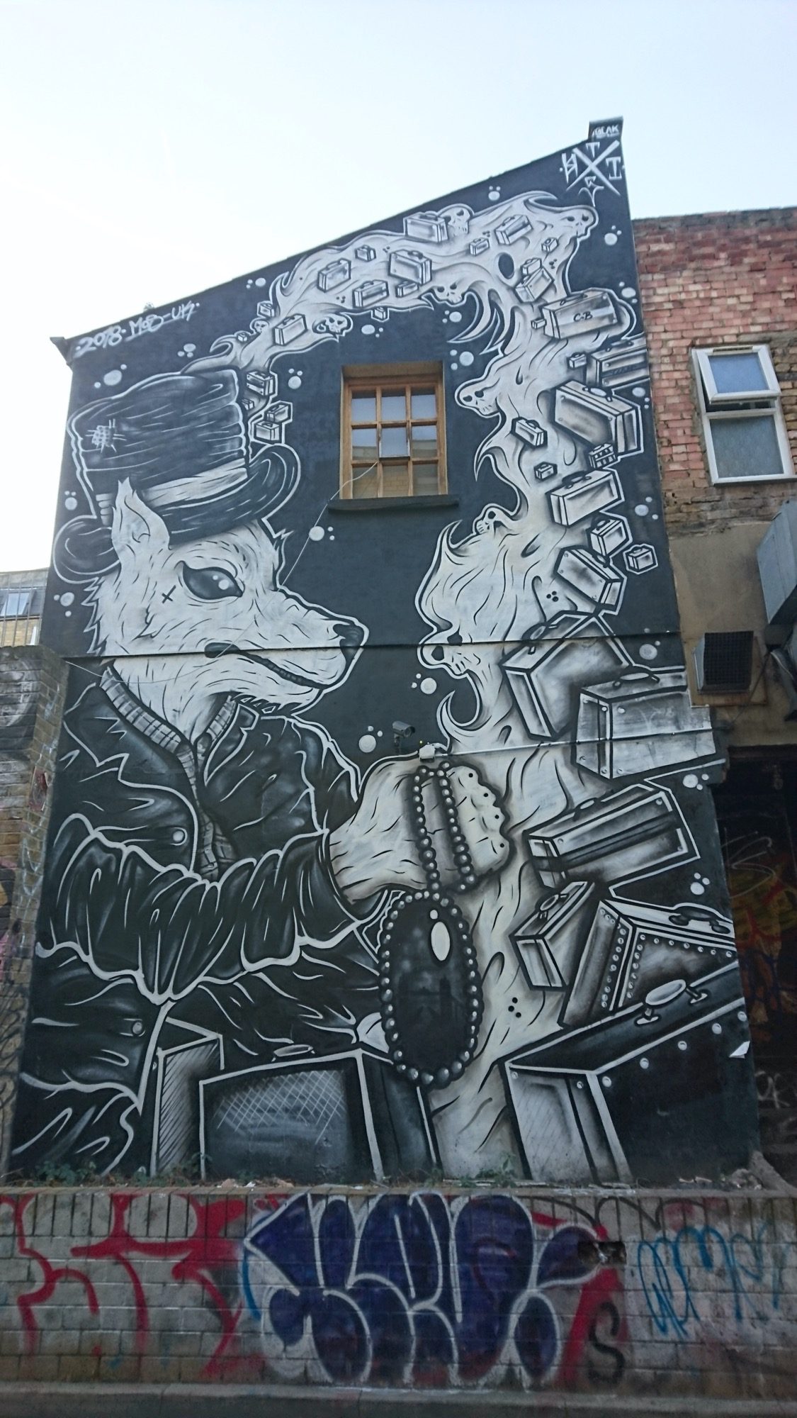 Victorian Fox Surrounded by Electronics, London — Street art in London