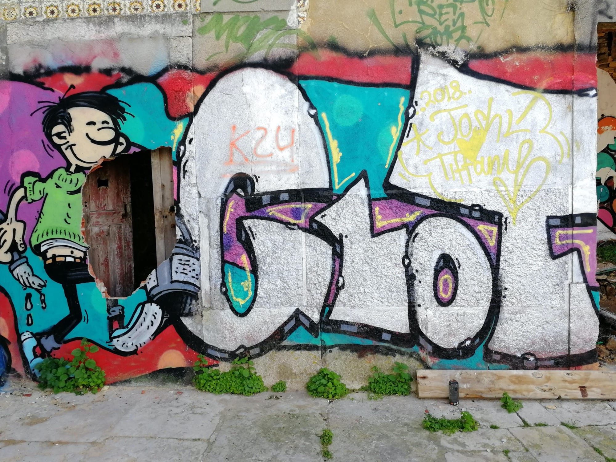 Gaston Lagaffe - Franquin Almada — Street art à Almada