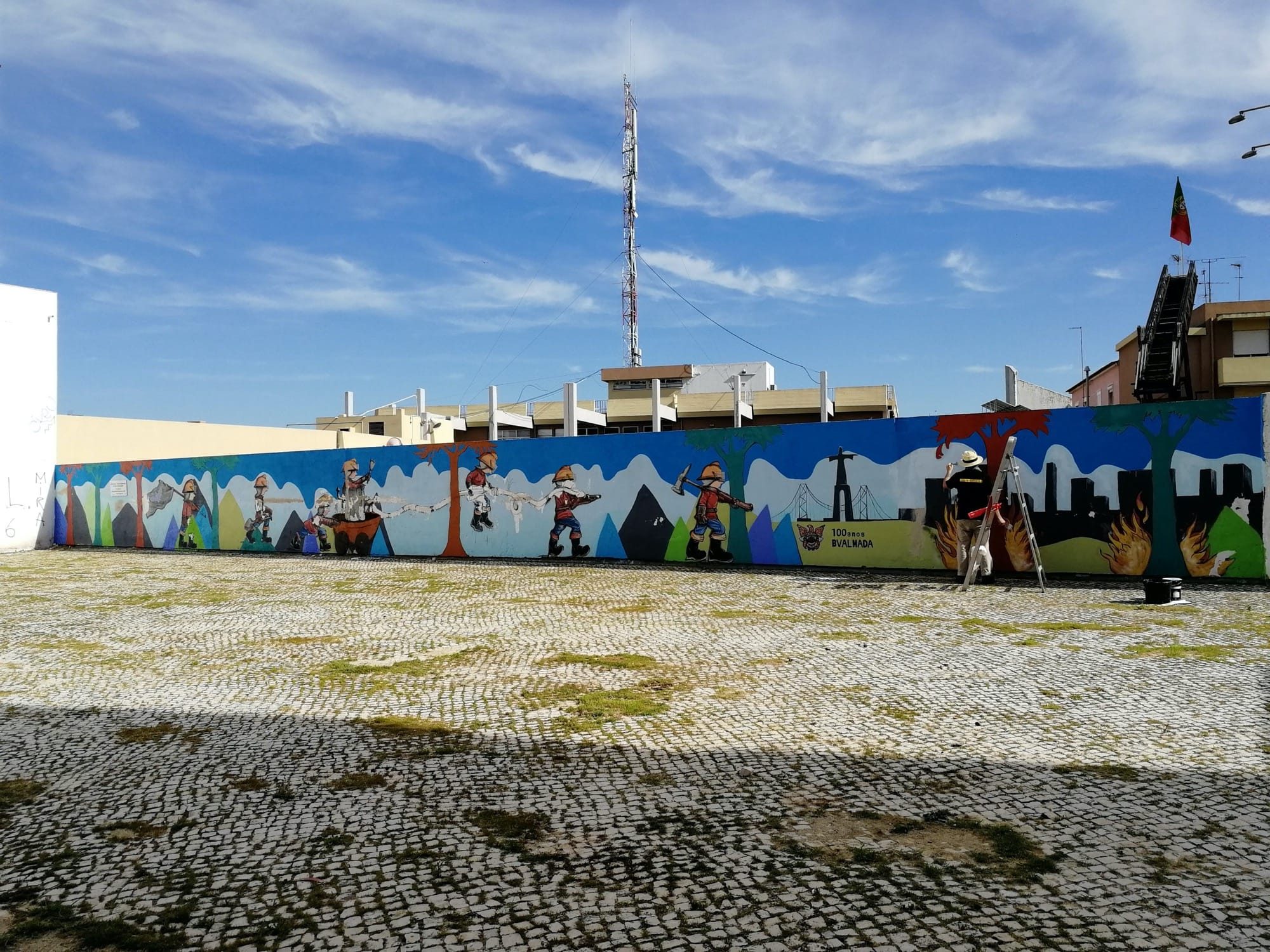 Firefighters Mural - Almada — Street art in Almada