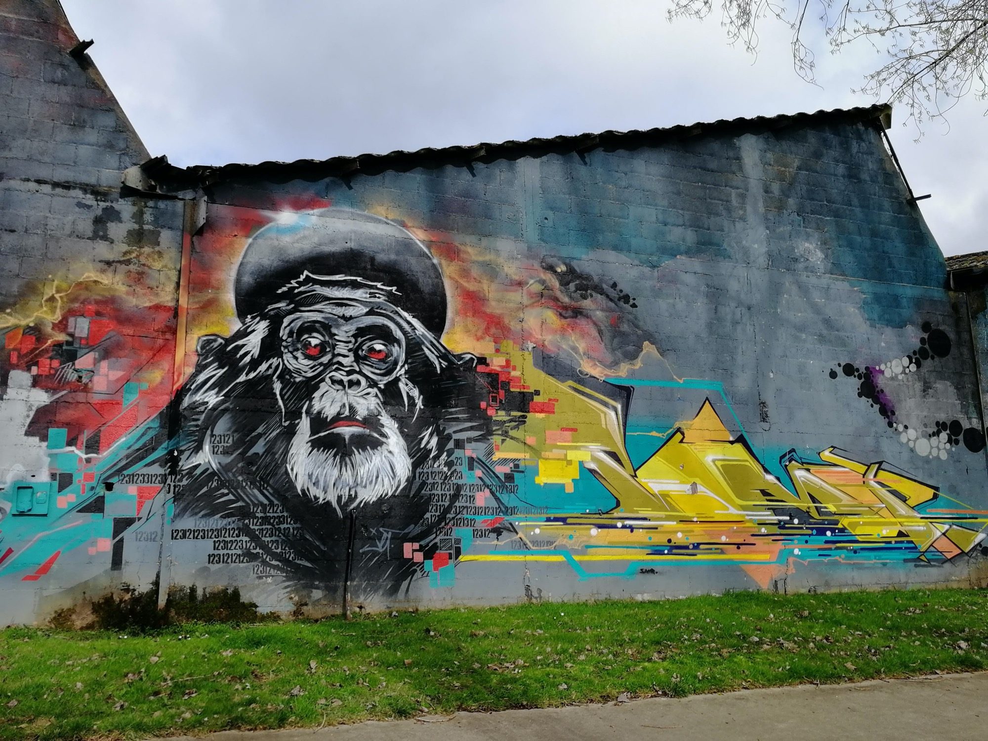 Gorilla with Red Glasses — Street art in Redon