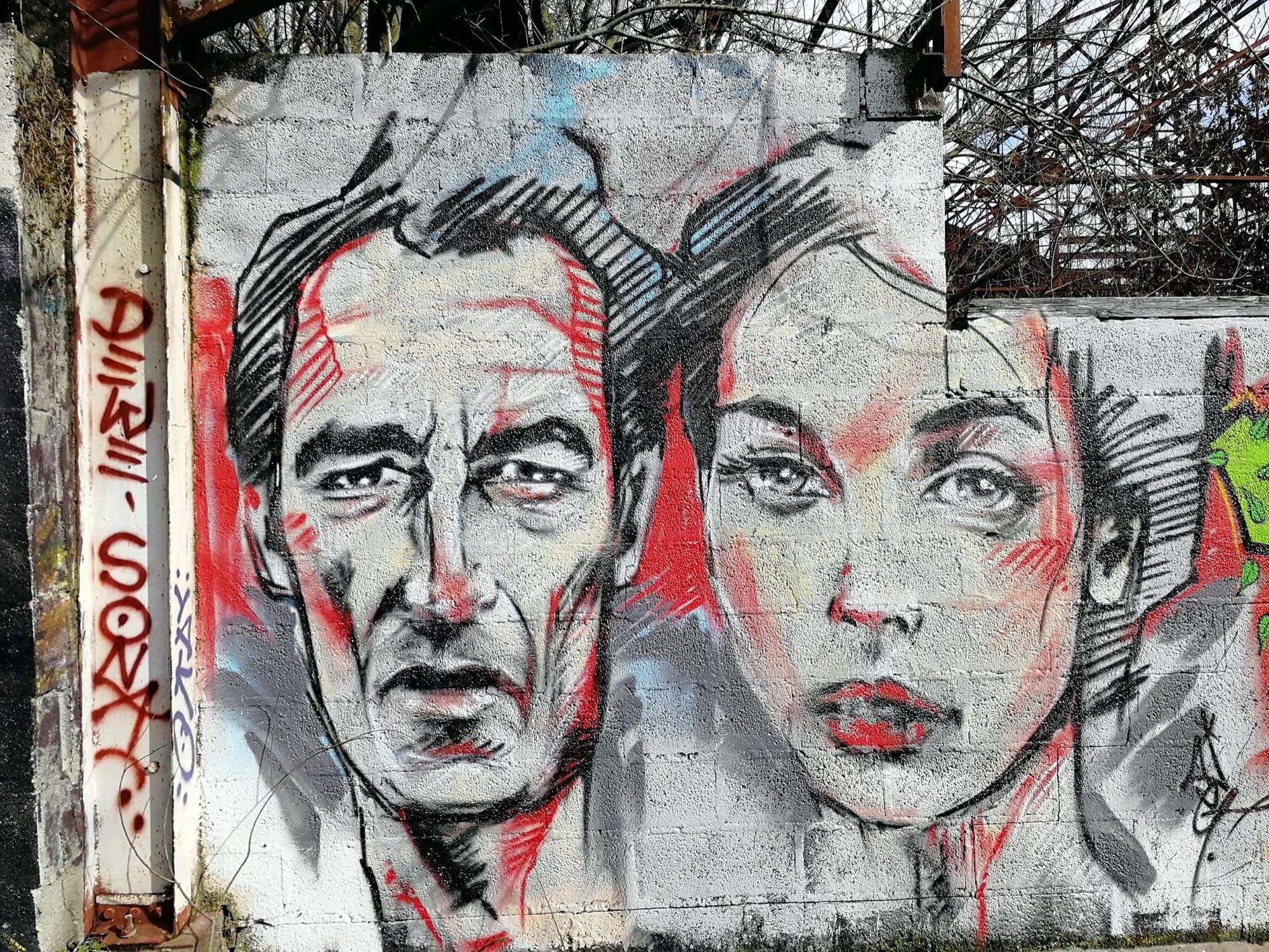 Two Facing Profiles by Jef — Street art by Jef in Redon