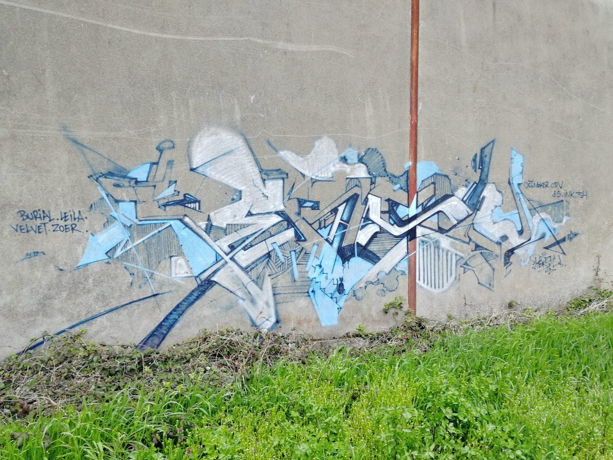Persu - Architectural Blue Wildstyle — Street art by Persu in Issé