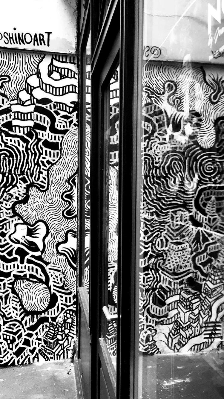 Homey - Shape of Opposition, Black and White — Street art by Homey, Shino in Paris