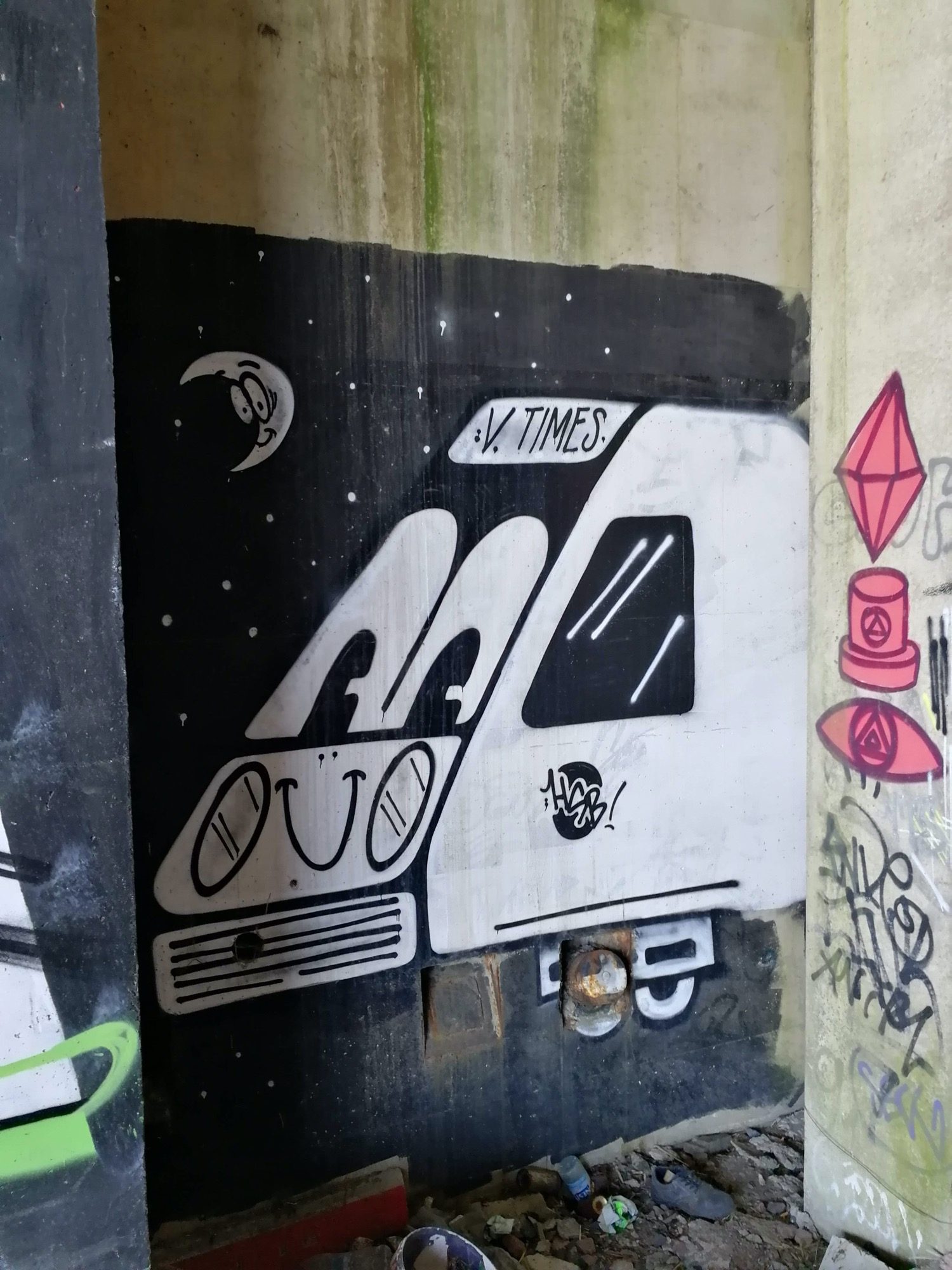 Caravan in the Starry Night — Street art in Angers