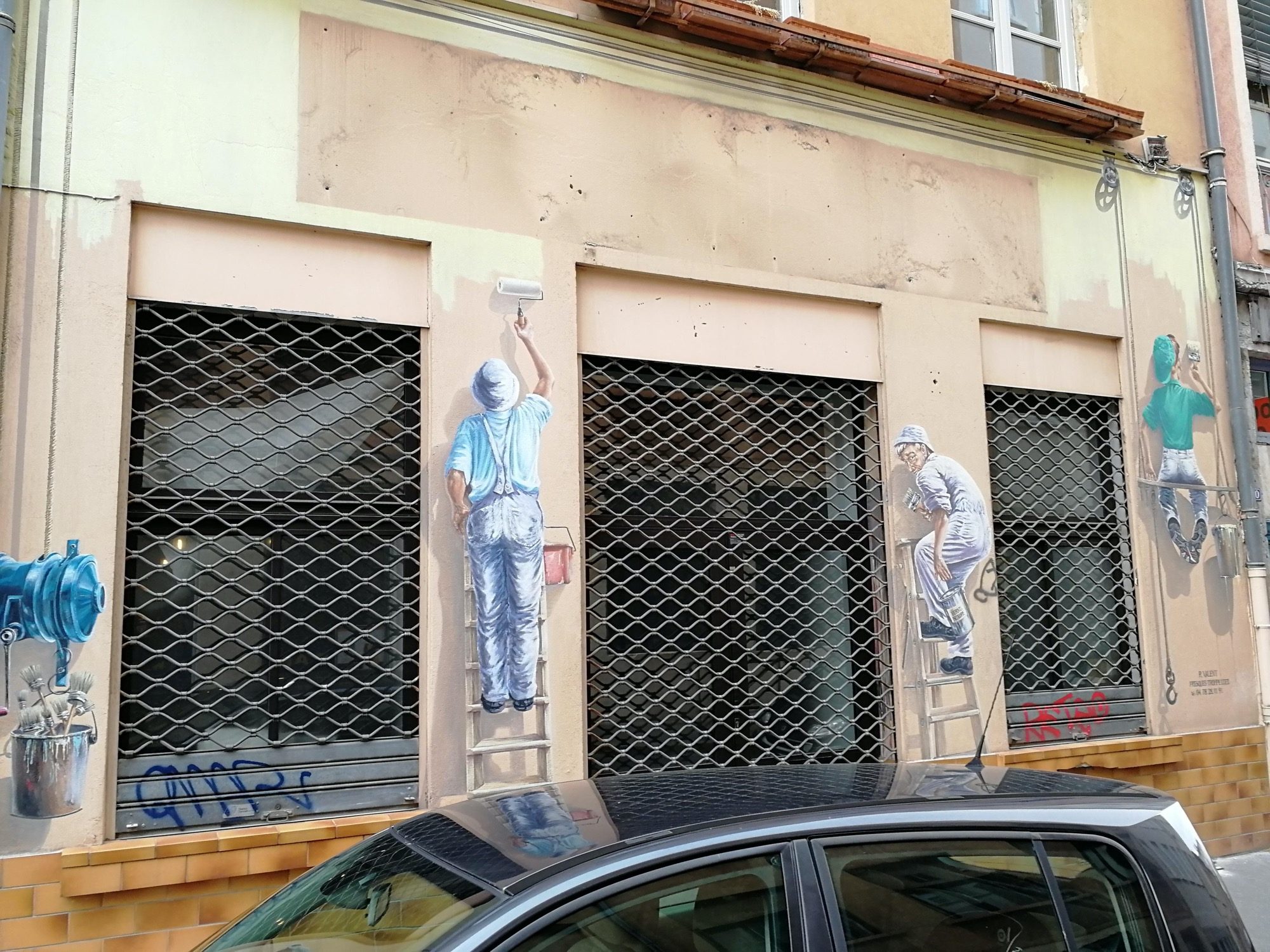 Peintres en trompe-l'oeil — Street art à Lyon