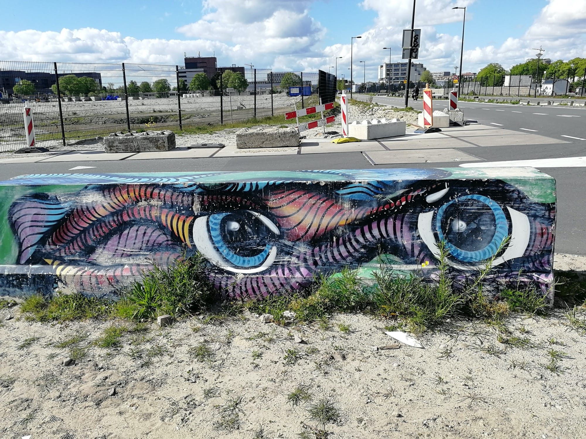 Intense Gaze on Concrete — Street art in Amsterdam