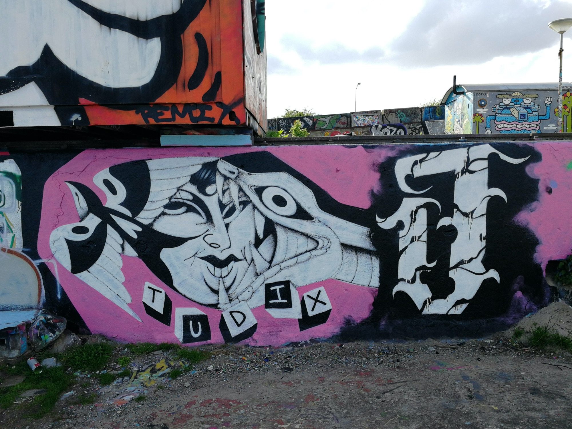 Judix - Pink Mural at NDSM — Street art in Amsterdam