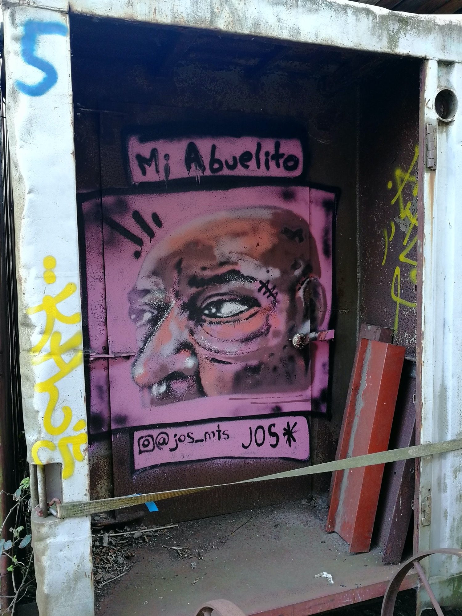 Mi Abuelito - Portrait by JOS* — Street art in Amsterdam