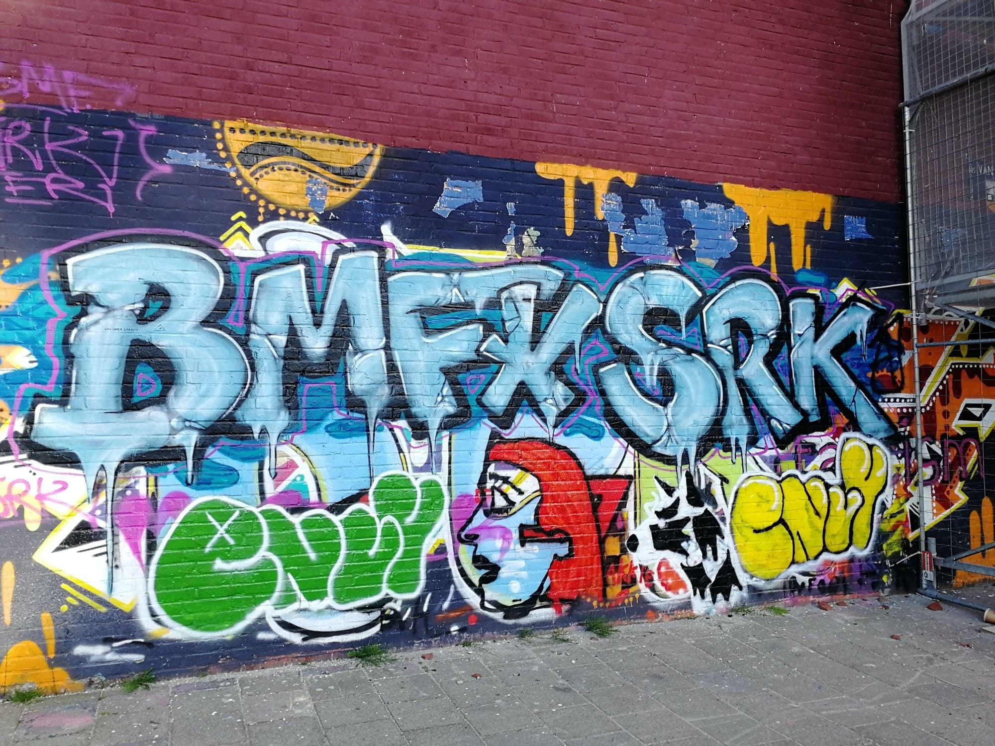 BMF*SRK - Sky Blue Lettering — Street art in Amsterdam